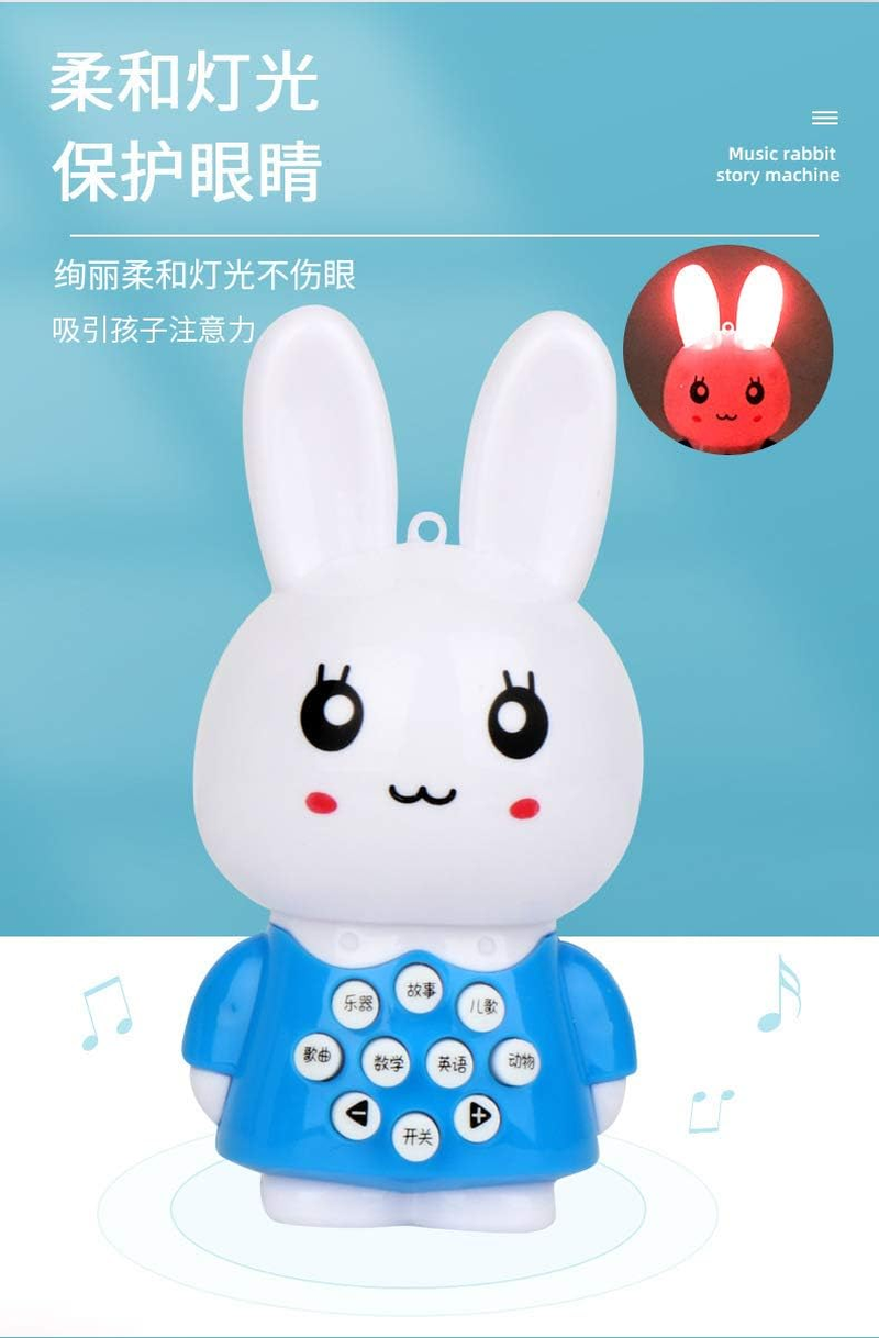 &ldquo;N/A&rdquo;Cartoon Mini Rabbit Story Machine Music Lighting Early Teaching Machine Cubsstorymachine-Pink image number 1