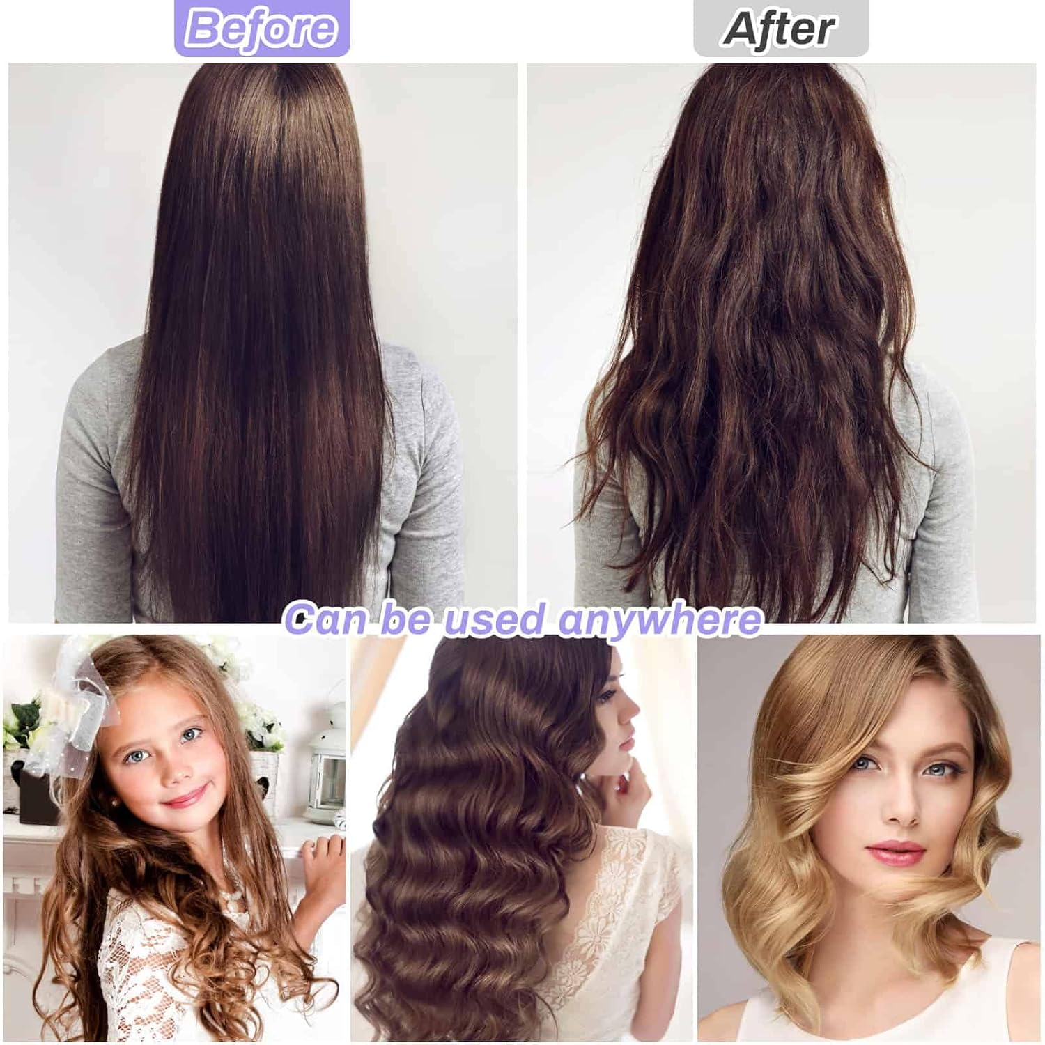 Self Grip Hair Rollers and Curlers Set - 24 Pieces with 3 Sizes (4 Jumbo, 4 Large, 4 Medium) and 12 Clips for Long, Short, Thick, Fine Hair Styling image number 1