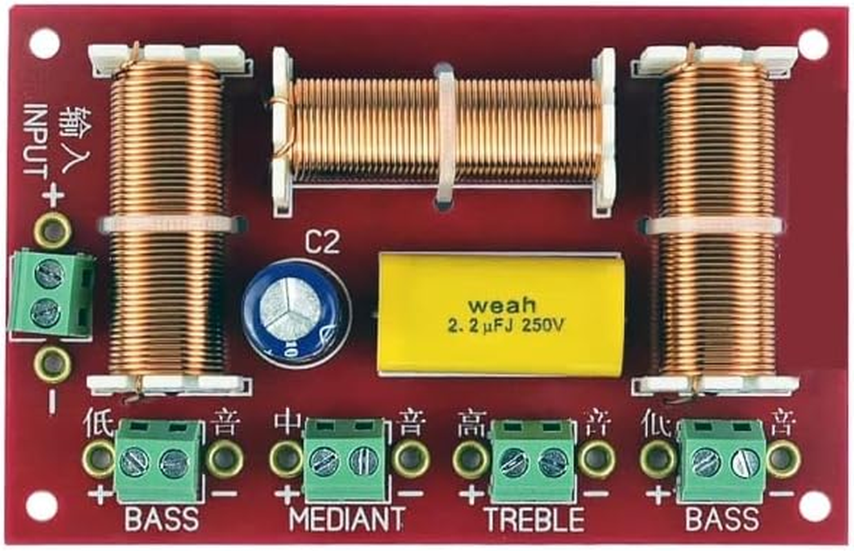 HOOCI 2PCS 3 Way 200W Dual Bass Speaker Frequency Divider Home Theater Hifi Stereo DIY Audio Crossover Filters image number 2