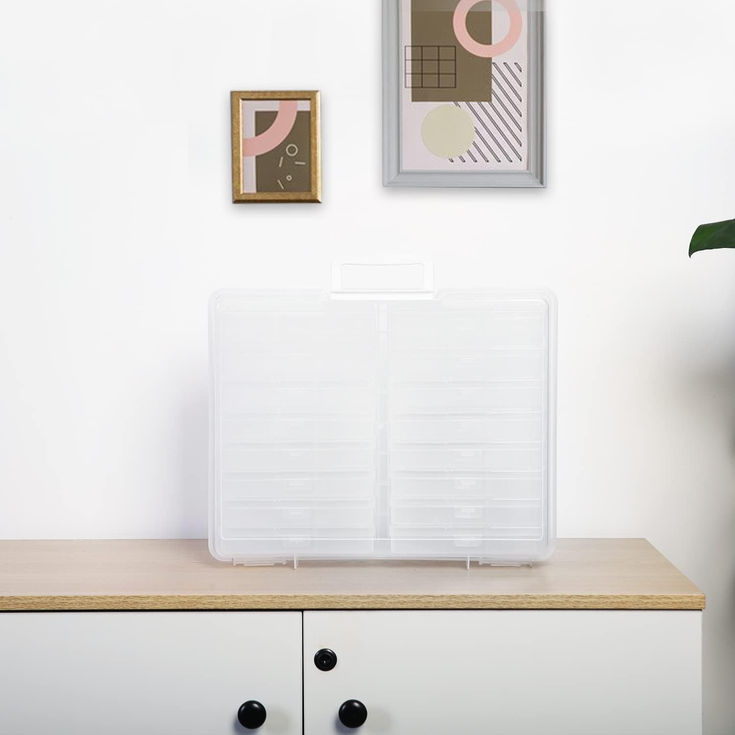 Naivees 4" X 6" Photo Storage Case with Handle, 16 Inner Photo Organizer Keeper, Extra Large Storage Picture Boxes, Transparent Craft Keeper (16 Pack Inner Box) image number 5