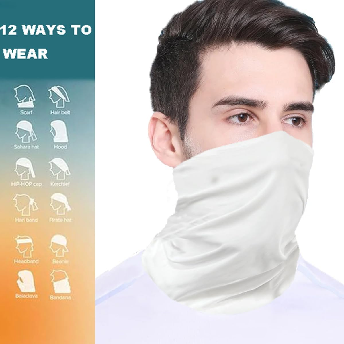 2 Pack Neck Gaiters, UPF 100+ Outdoor Face Mask Scraf UV Protection Neck Gaiter Quick Dry Elastic Headband Balaclava Headwear, for Fishing, Skiing, Cycling, Running and Hiking image number 2