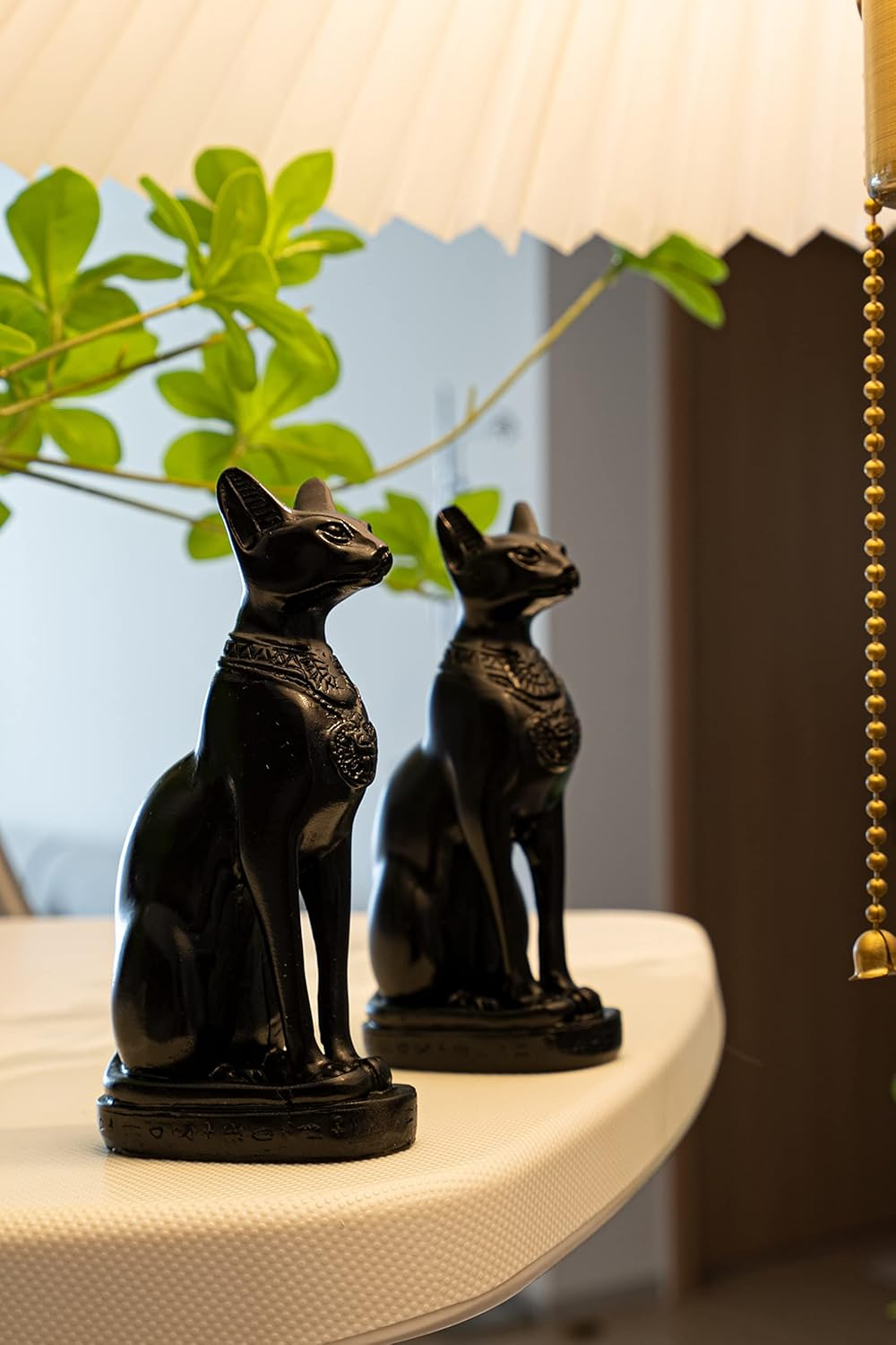 EASCHEER Egyptian Cat Goddess Bastet Statue 2PCS Collectibles Figurine Animal Statues Egyptian D&eacute;cor(4.2 Inches Black) - Black image number 5