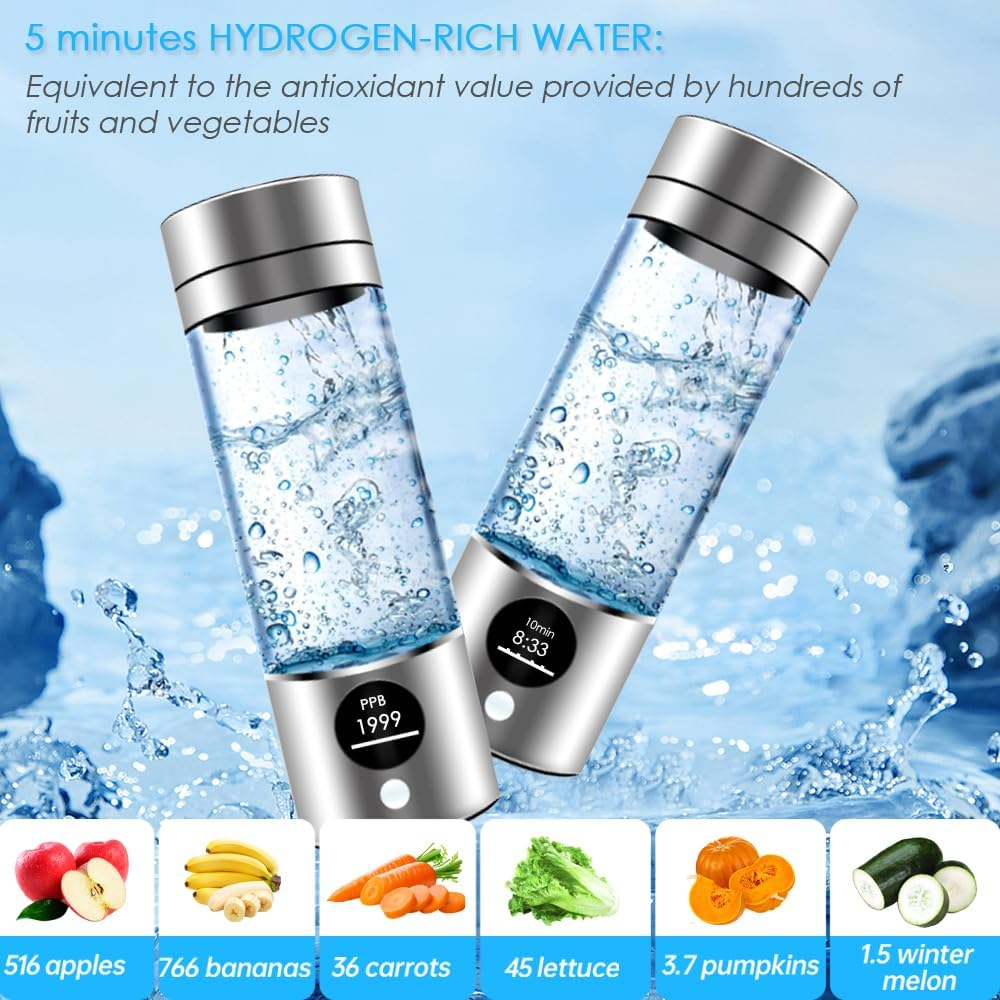 Hydrogen Water Bottle -Portable Rechargeable Hydrogen Water Ionizer Machine, with SPE/PEM Technology, for Home image number 5