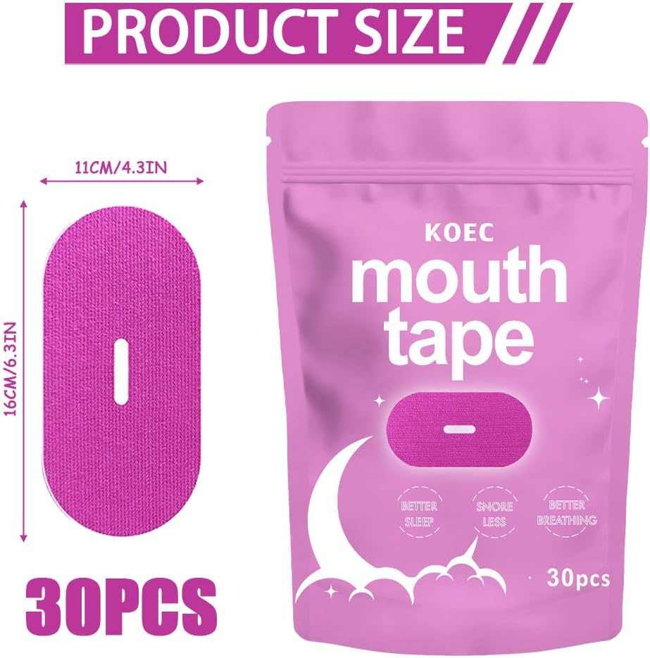 Mouth Tape,Anti Snore & Better Breathing，Improve Sleep Quality，Relieve Nasal Congestion,Reduce Mouth Breathing,Night Strips for Sleeping,Pack of 30 (Pink) image number 4
