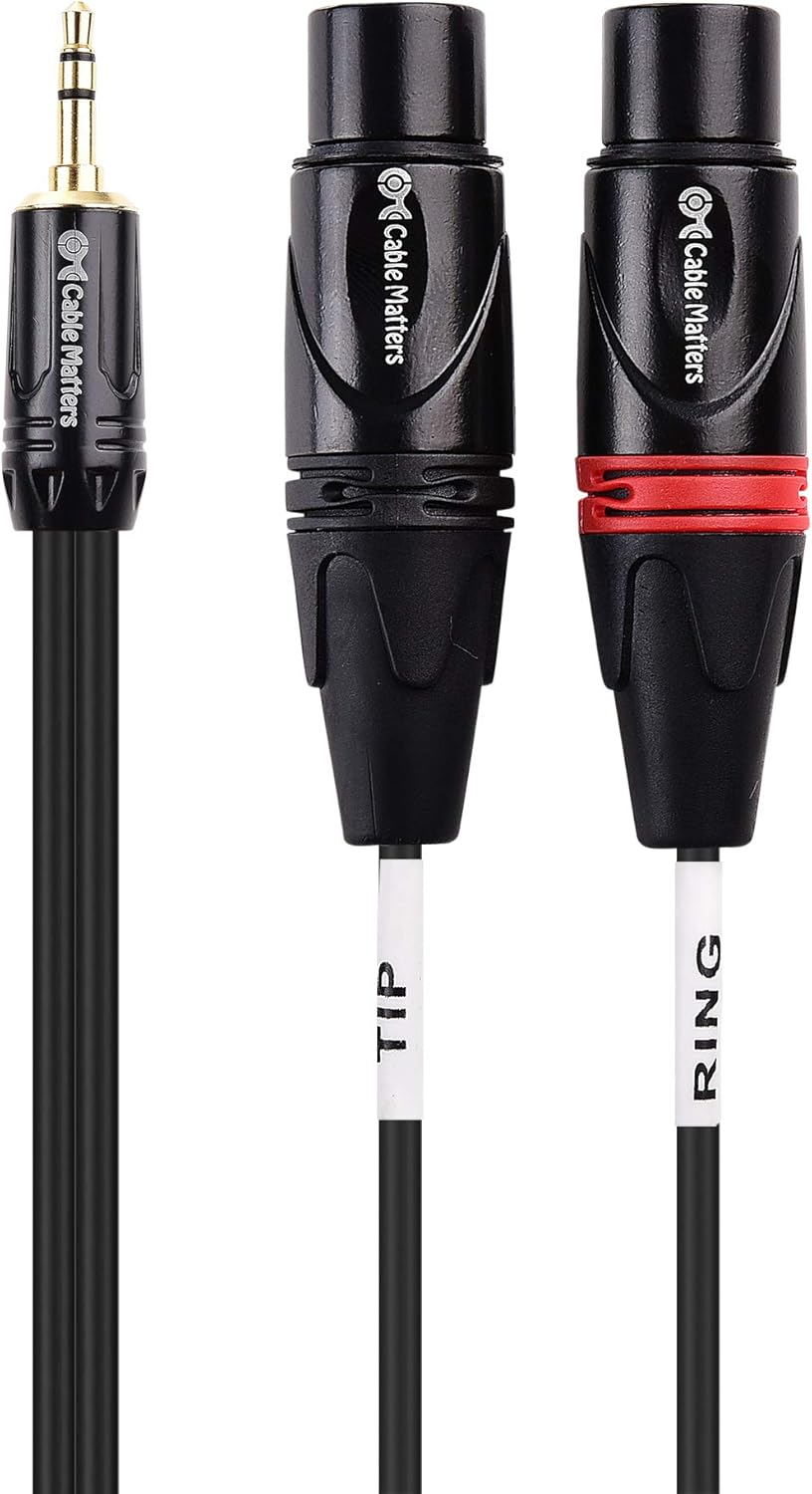 Cable Matters 3.5Mm 1/8 Inch TRS to 2 XLR Cable 6 Ft, Male to Female Aux to Dual XLR Breakout Cable image number 1