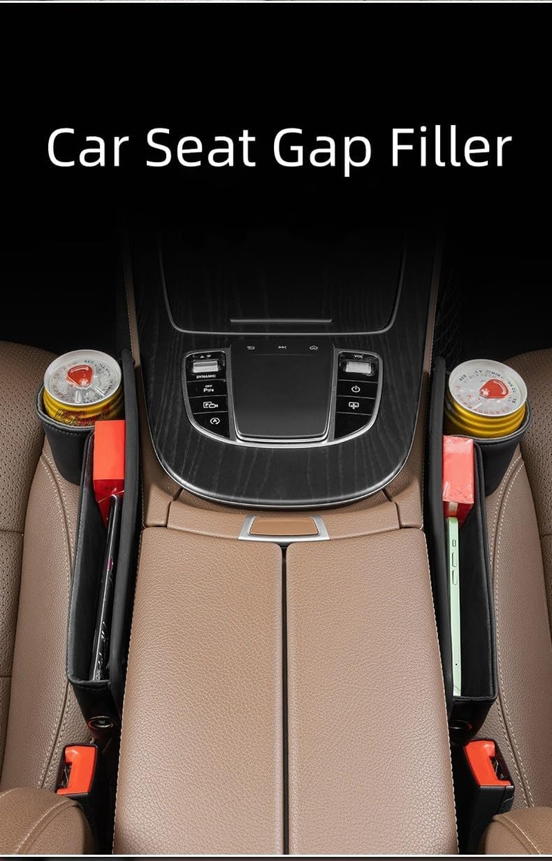 2 Pack Car Seat Gap Filler, Storage Box, and Bag (Black 2) image number 1