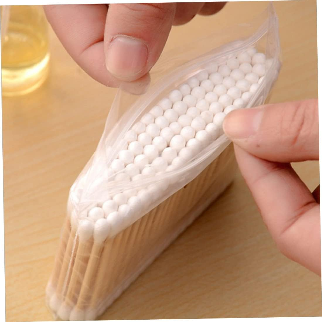 Cotton Buds, Cotton Stick Double Ended Cotton Swab Wooden Cotton Buds for Make up Travel Ears Cleaning Pets 1000PCS, Cotton Stick image number 4