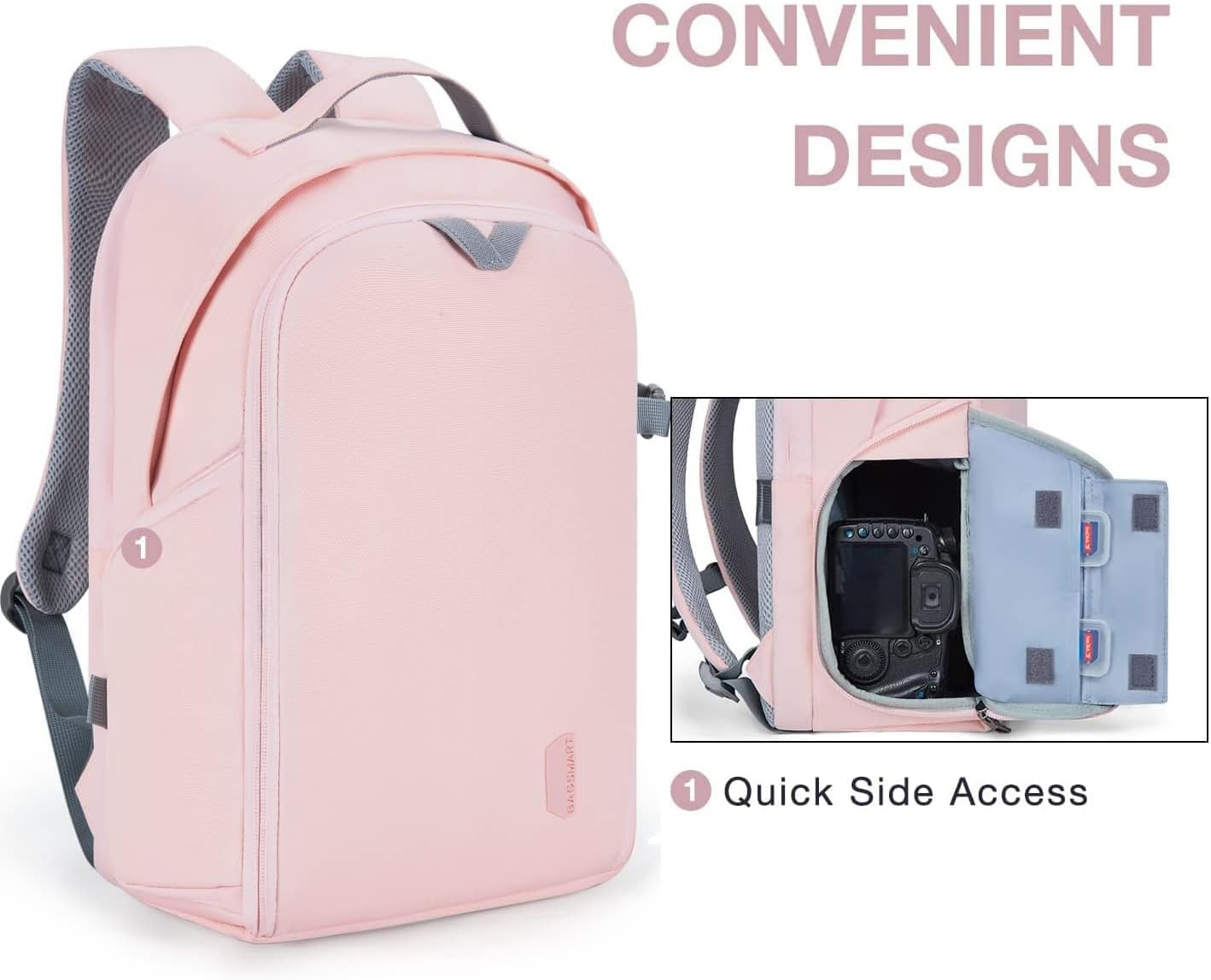 BAGSMART Camera Backpack, DSLR SLR Camera Bag Backpack Fits 15.6 Inch Laptop image number 4