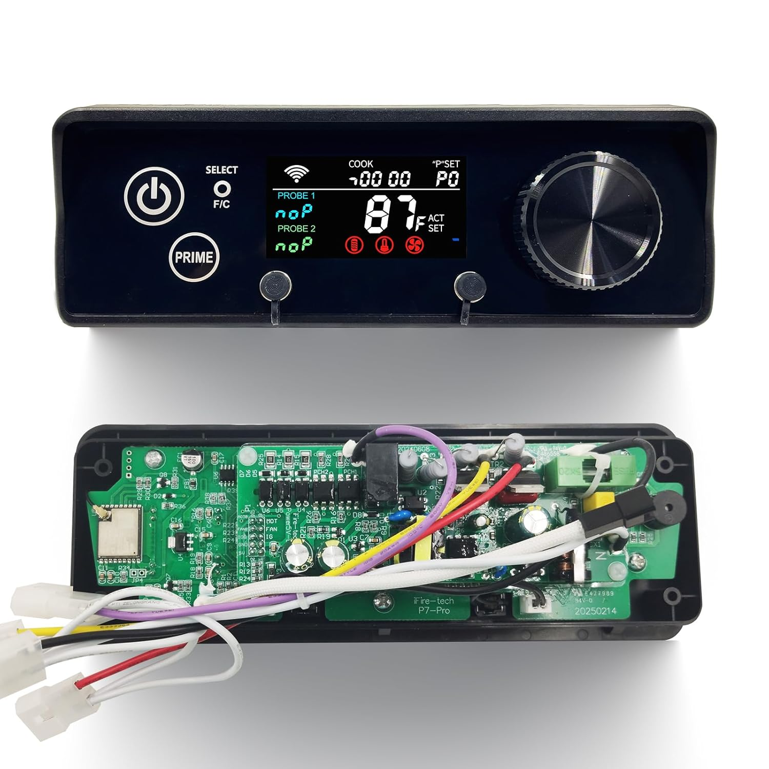 PID Rectangular Wifi Pellet Grill Controller Replacement for Pit Boss 440-1600, Navigator, Sportsman, NASCAR, Mahogany, Competitiion, Onyx, Pro Series, App-Enabled Thermostat Control Panel image number 4