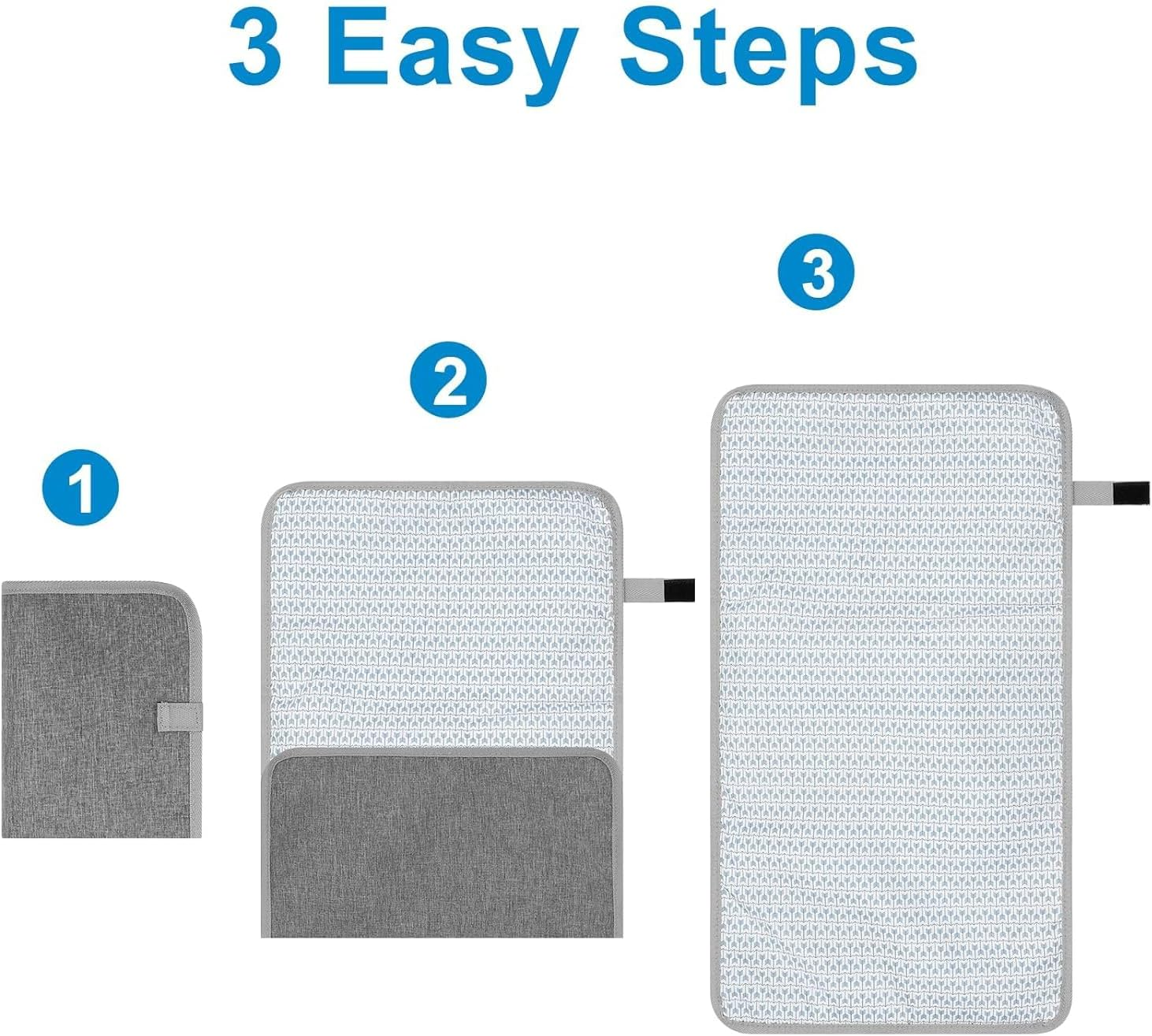 Wiseuwise Portable Diaper Changing Pad, Waterproof Baby Changing Mat, Foldable Portable Travel Changing Pads for Baby, Grey image number 3