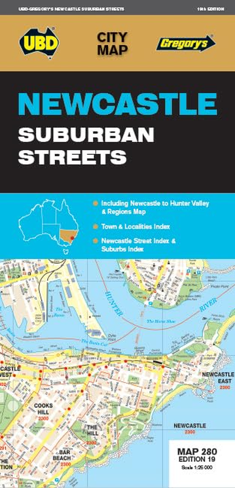 Newcastle Suburban Streets Map 280 19Th Ed