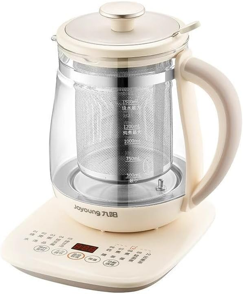 Household Electric Kettle Multifunction Health Kettle Boiling Water Cooking Flower Tea Dessert Soup 1.5L for Home Use with Tea Filter JOYOUNG-WY345 image number 3