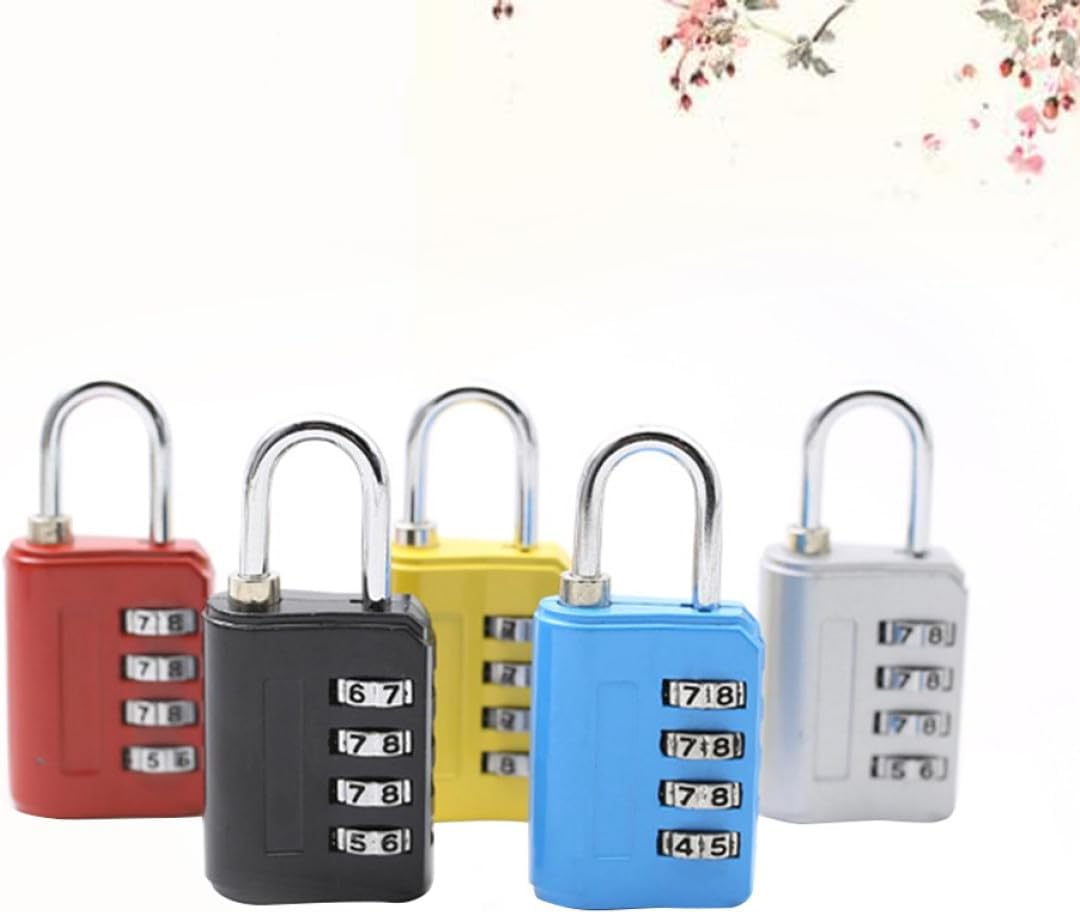 PACKOVE 5Pcs Zinc Alloy 4-Digit Combination Padlock Set for Suitcase Luggage Gym Lockers Travel Backpack Cabinet Security Locks image number 5