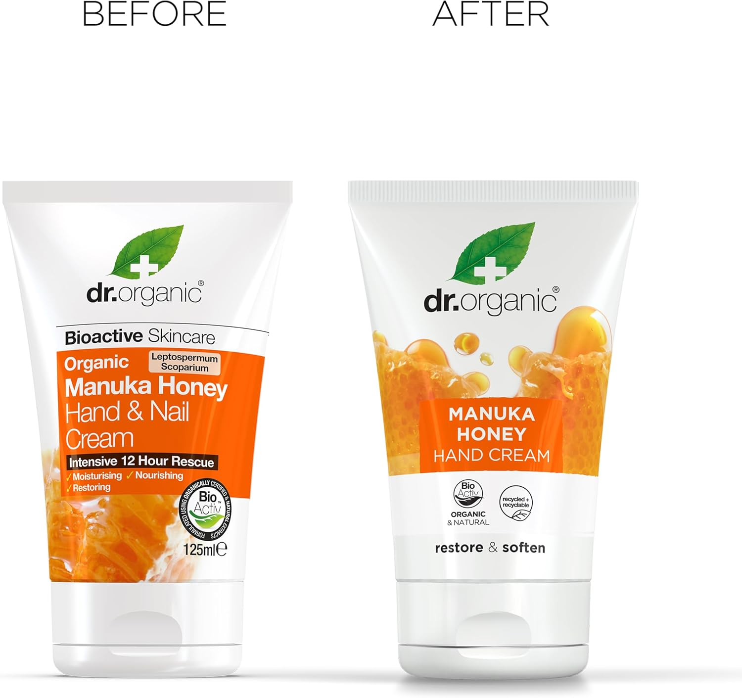 Dr Organic Manuka Honey Hand Cream, Moisturising, Dry Skin, Mens, Womens, Natural, Vegetarian, Cruelty-Free, Paraben & Sls-Free, Organic, 125Ml image number 1