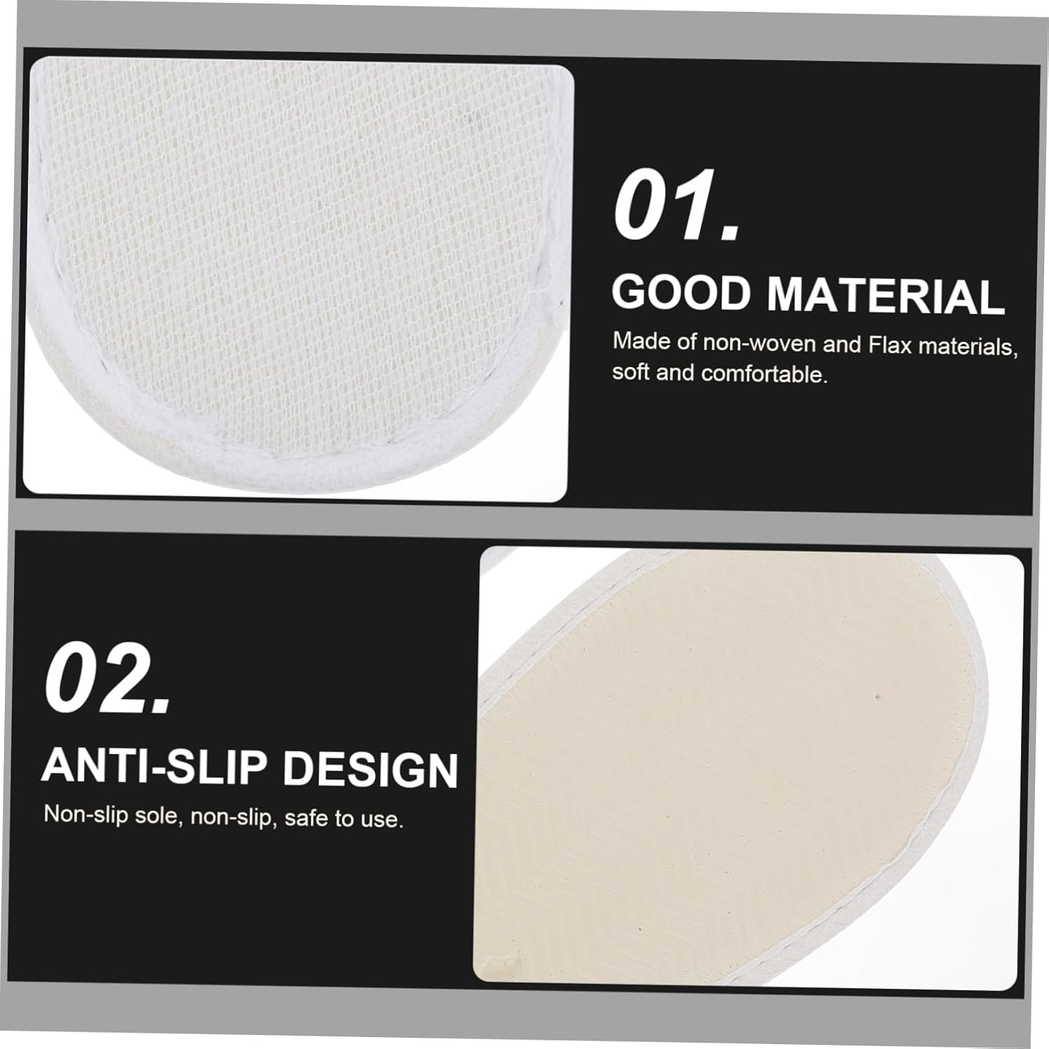 BESTYASH 20Pairs Disposable Casual Slippers for Living Indoor Home Slippers Women Men Brushed Cloth Material Hotel Guest Shoes image number 5