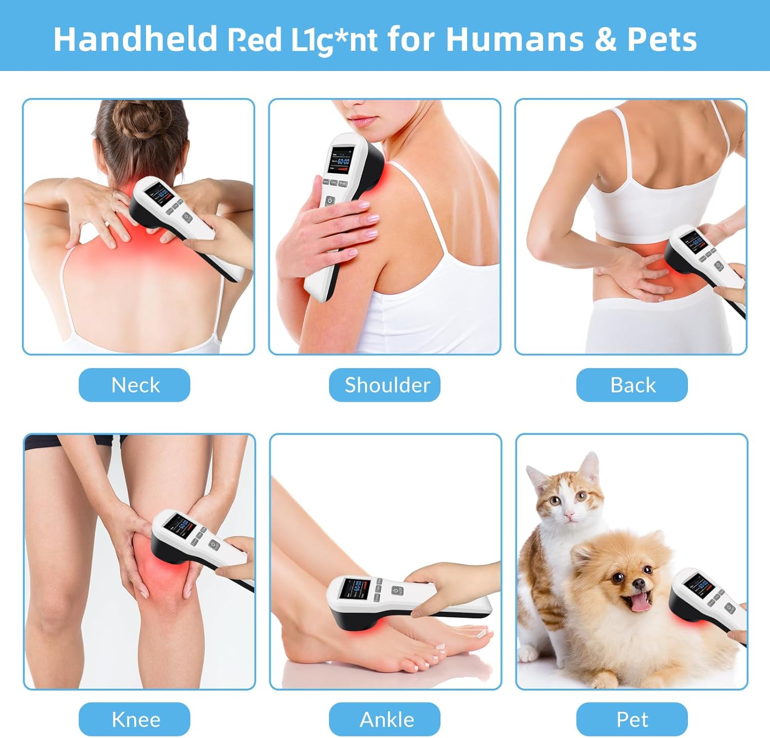 ed ight herapy Device, 16 X 650Nm and 4 X 808Nm, Cold ight herapy Machine , Handheld ed ight Device for ain elief, ear nfrared ight herapy Devices for Pets Dogs Cats Horses at Home image number 5