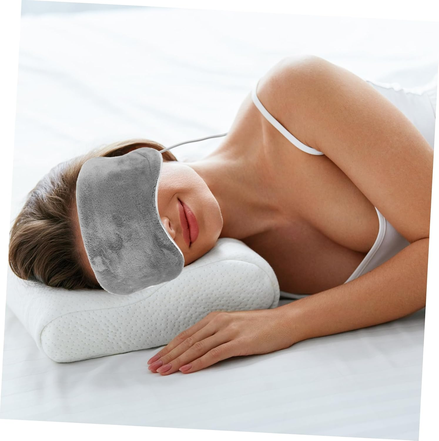 Minkissy 1 Set USB Eye Mask Gel Steam Buds Headband Headphones Blindfold Sleep Eye Blackout Eyelash Facial Lip Heated Tape Microwavable Sleeping Cooling Crystal Velvet image number 4