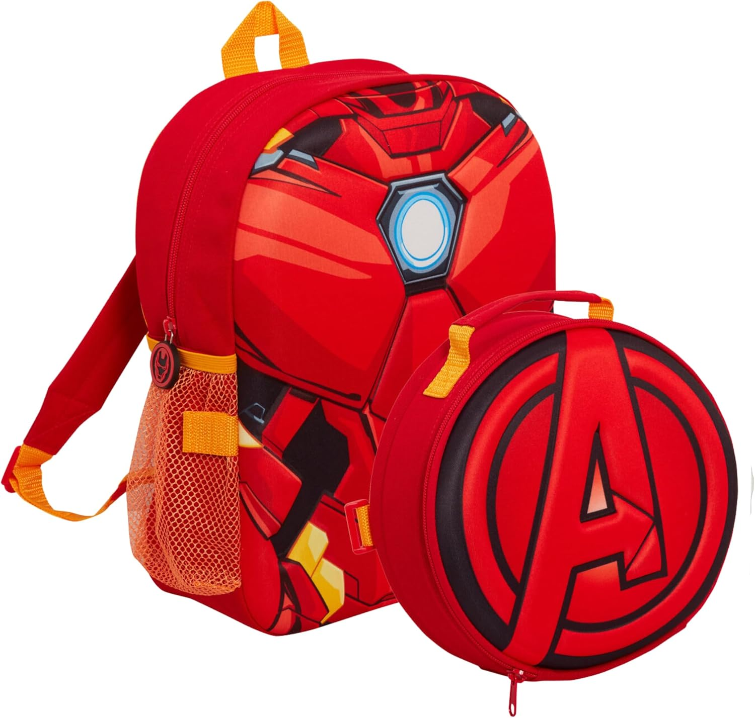 Marvel Kids Iron Man Backpack Avengers Detatchable Lunch Bag Water Bottle Holder Matching 2 Piece Set image number 3