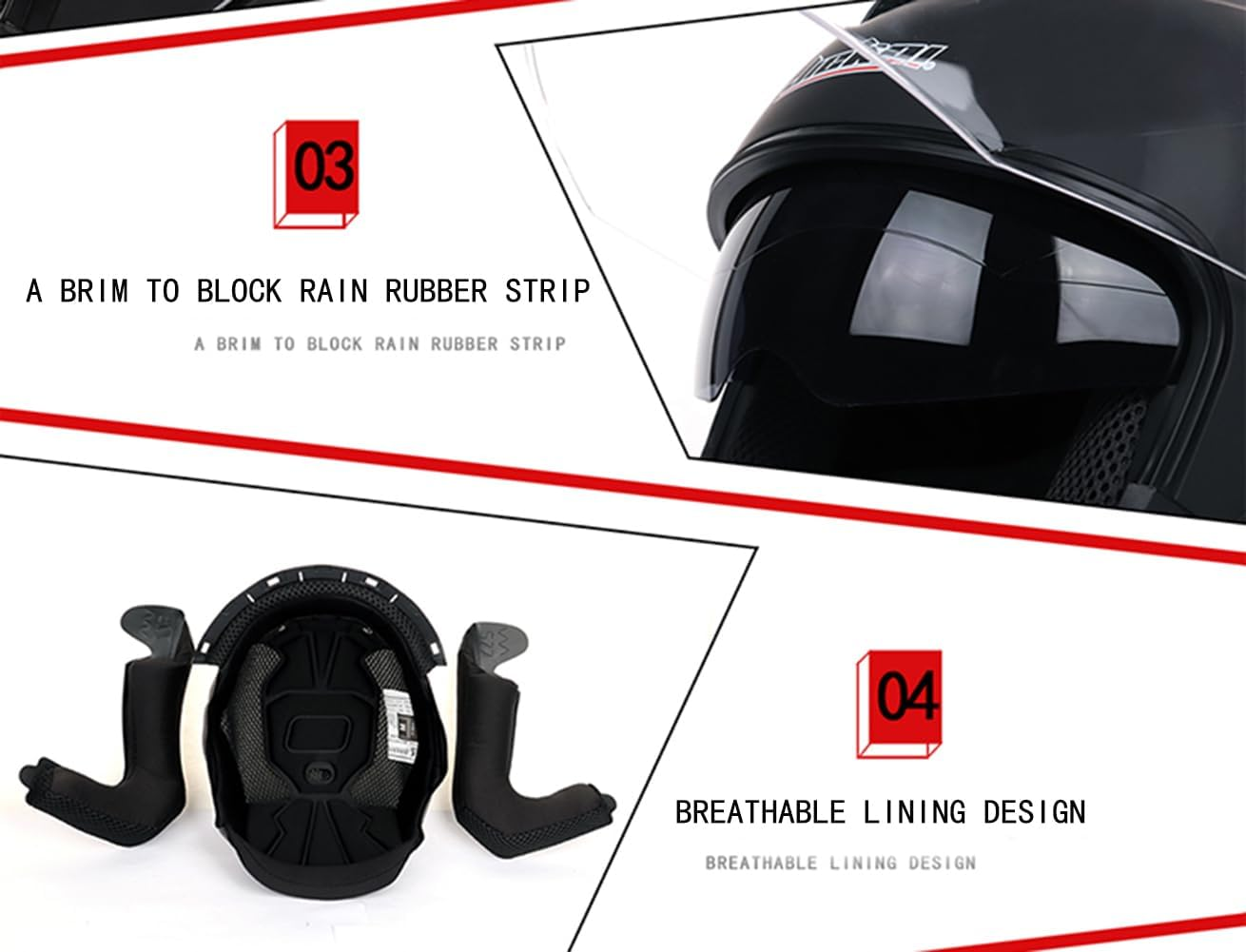 Open Face Motorcycle Helmet ECE Approved Half Casco Fit Men Women ATV Moped Scooter Helmets image number 6