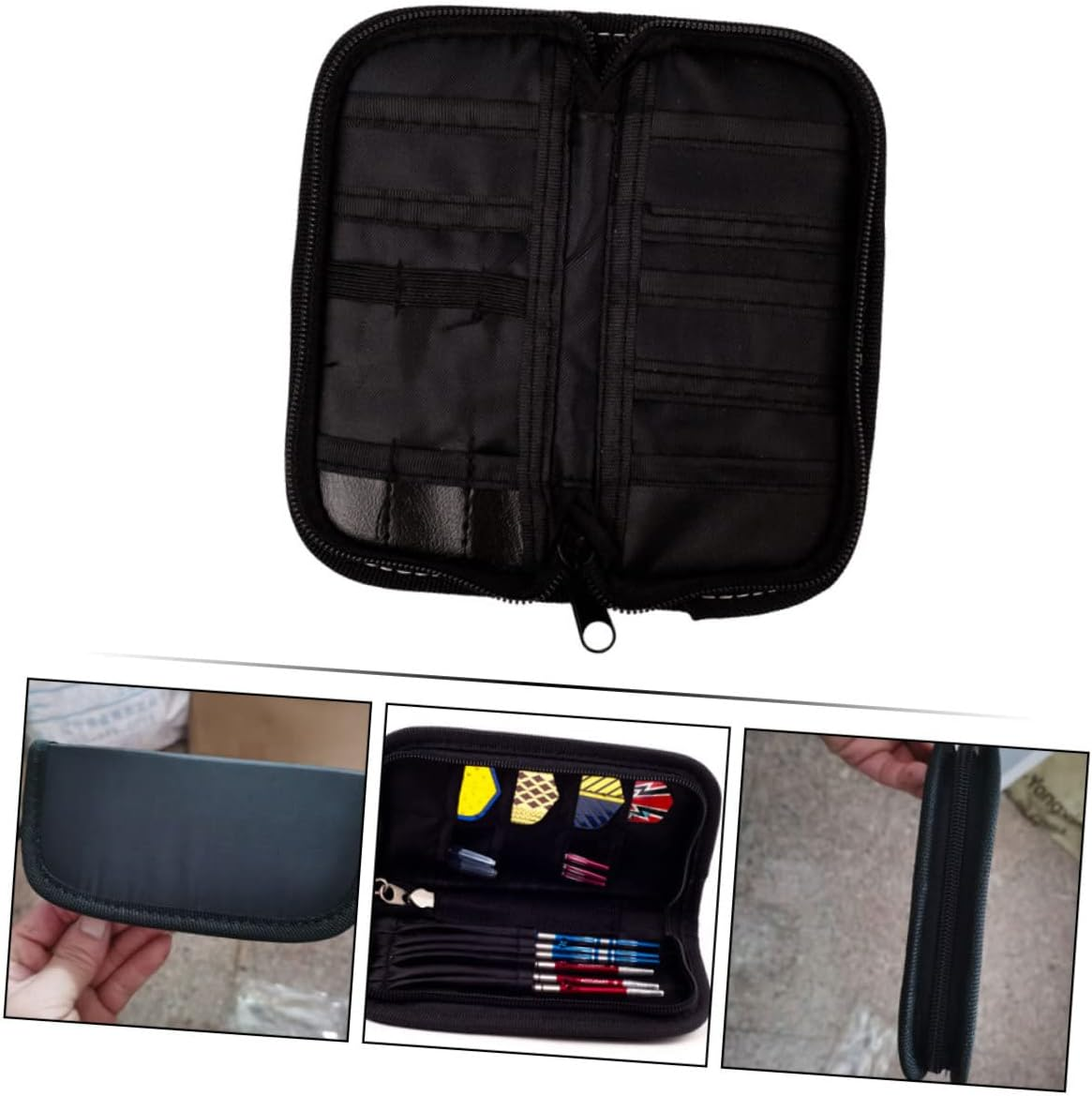 Alasum Oxford Cloth Darts Bag with Smooth Zipper Portable Darts Storage Pouch for Outdoor Use Black Unisex Travel Case image number 2