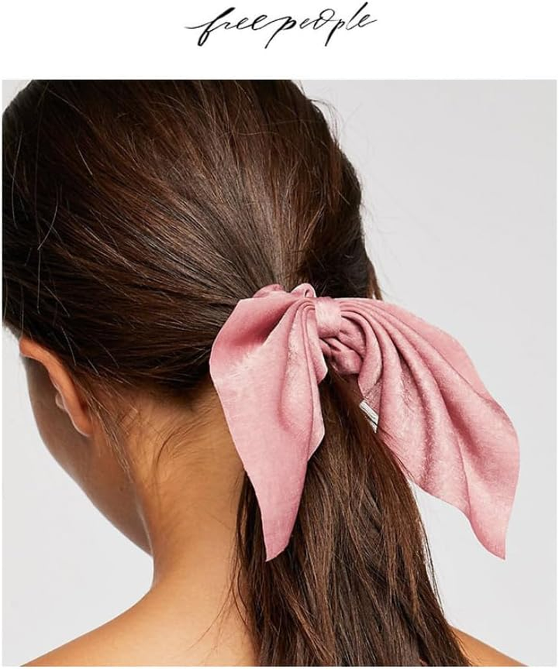 Pack of 2 Women'S Scrunchies with Bow, Rubber Bands, Hair Bands, Elastic Thick Bands for Hair, Hair Rings, Hair Accessories, Ponytail Holder, Hair Accessories for Girls Women, Milky image number 2