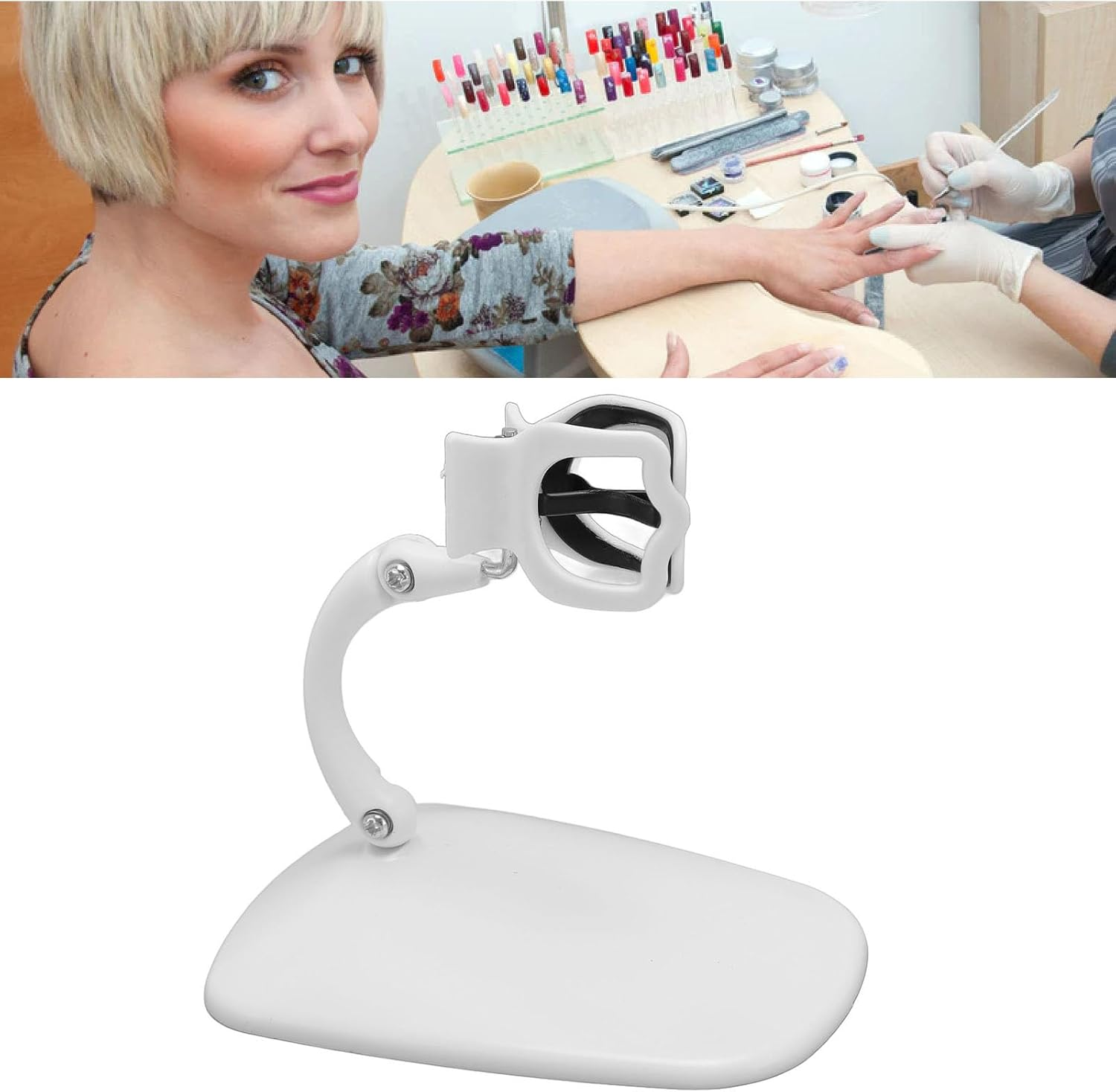 Nail Polish Holder Stand, Grip and Tip Spill Proof Fingernail Polish Accessory, Manicure Bottle Stand for Nail Art Tools and Pedicure Kit image number 5