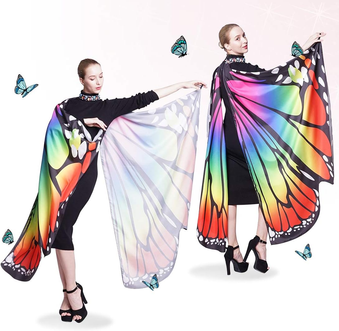 Butterfly Wings Shawl Halloween Costume Ladies Cape image number 3