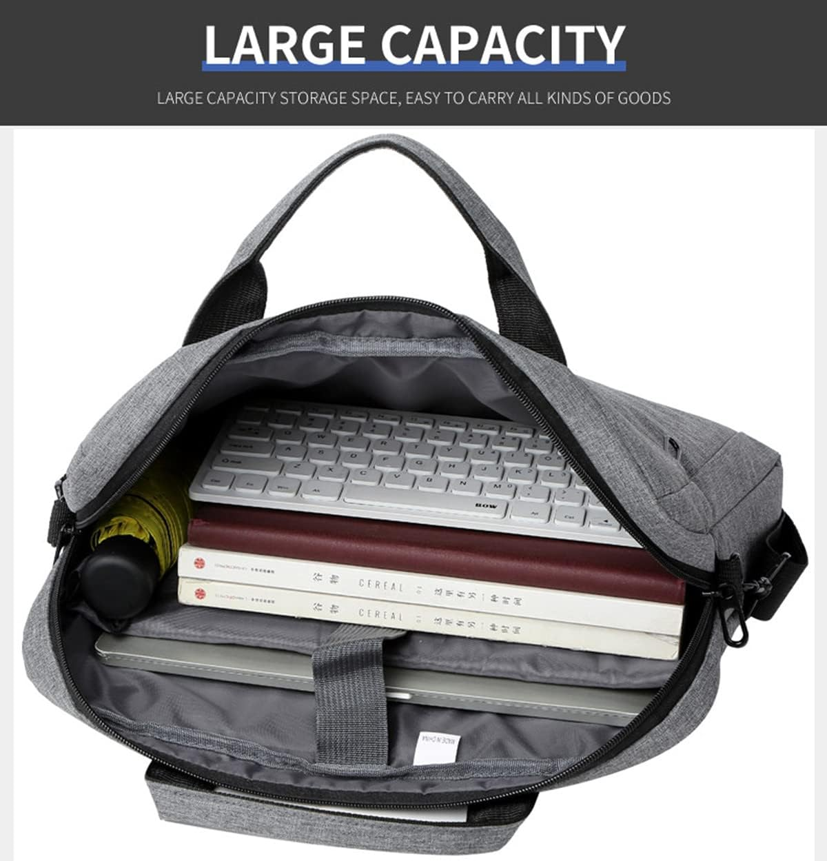 Oxford Cloth Laptop Tote Bag Briefcase, Expandable Computer Shoulder Messenger Bag Fit for 15.6 Inch Laptop image number 2