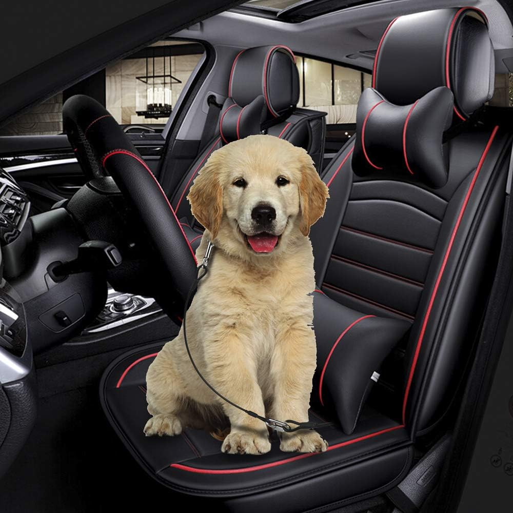 Yucool Dog Seat Belt for Cars UK,2 Pack Dog Car Seat Belt,Dog Car Seat Belt Chew Proof Steel Rope Cable, Vehicle Harnesses with Double Clips and Latch Attachment image number 2