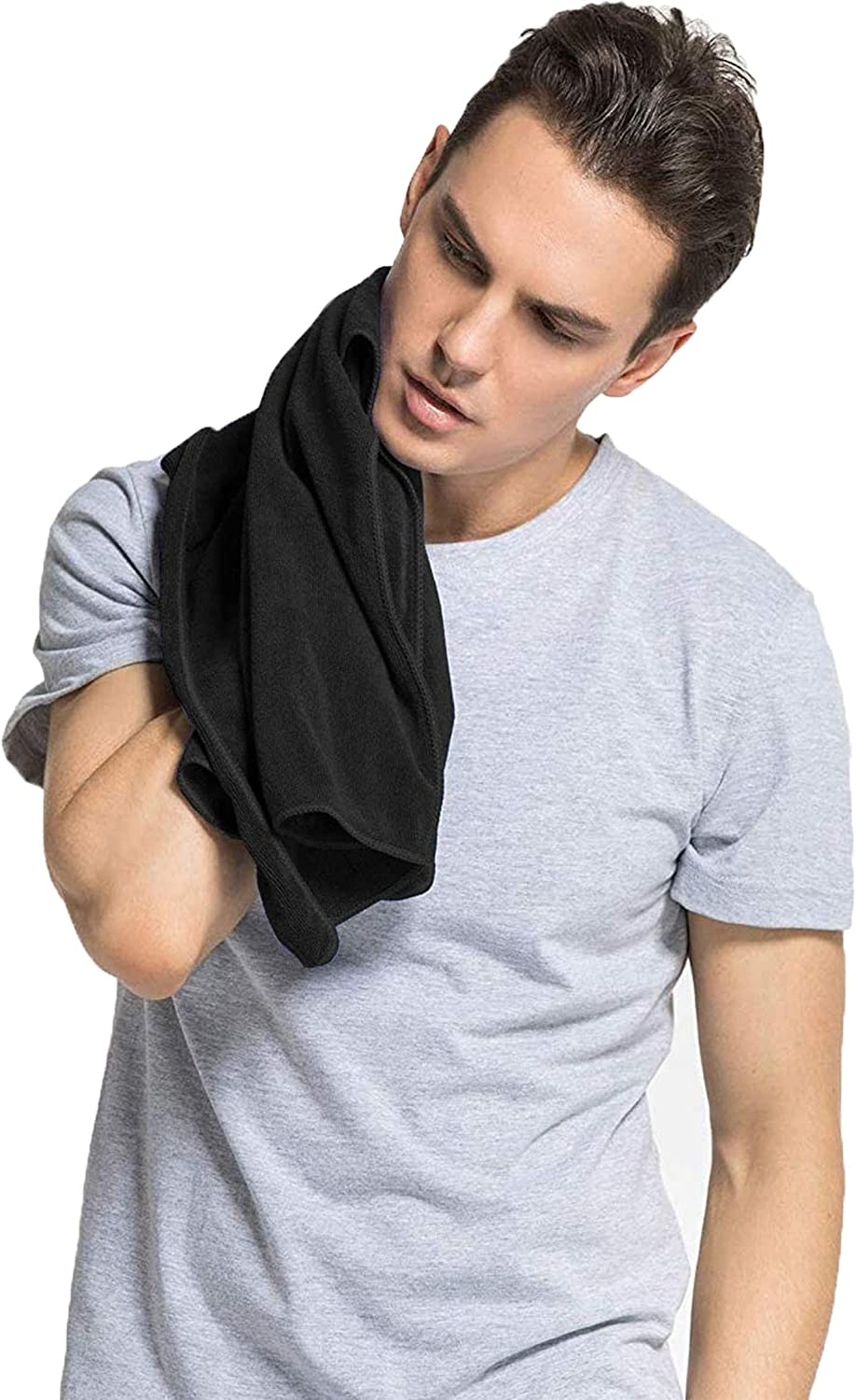 3 Pack Gym Towels, Drying and Absorbent Microfiber Sports Towels, Lightweight Multipurpose Gym Exercise 40Cm X80Cm image number 5