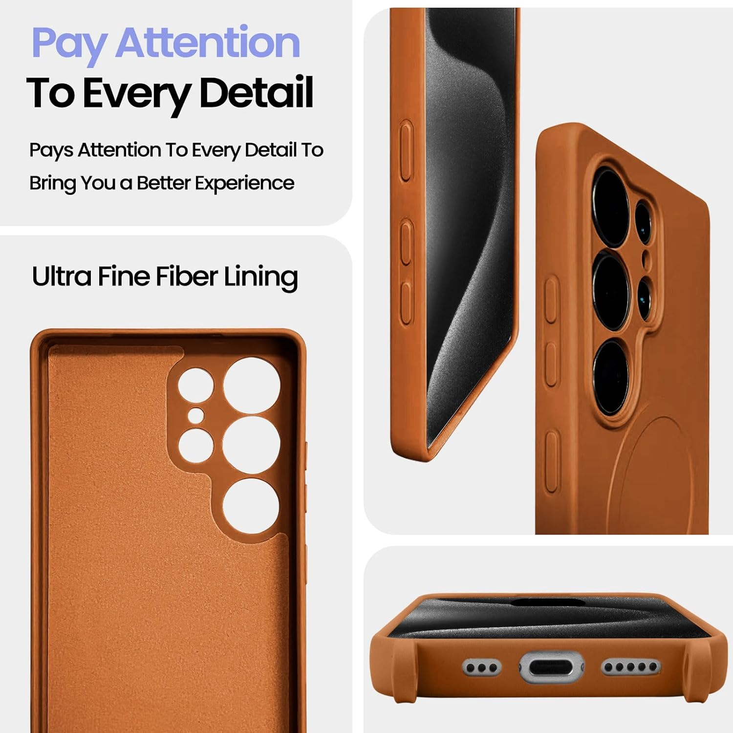 Galful Mobile Phone Lanyard Mobile Phone Case for Samsung Galaxy S24 Ultra Magnetic Case with Strap, Camera Protection, Protective Case, Removable, Adjustable Cord for Hanging, Silicone Case image number 2