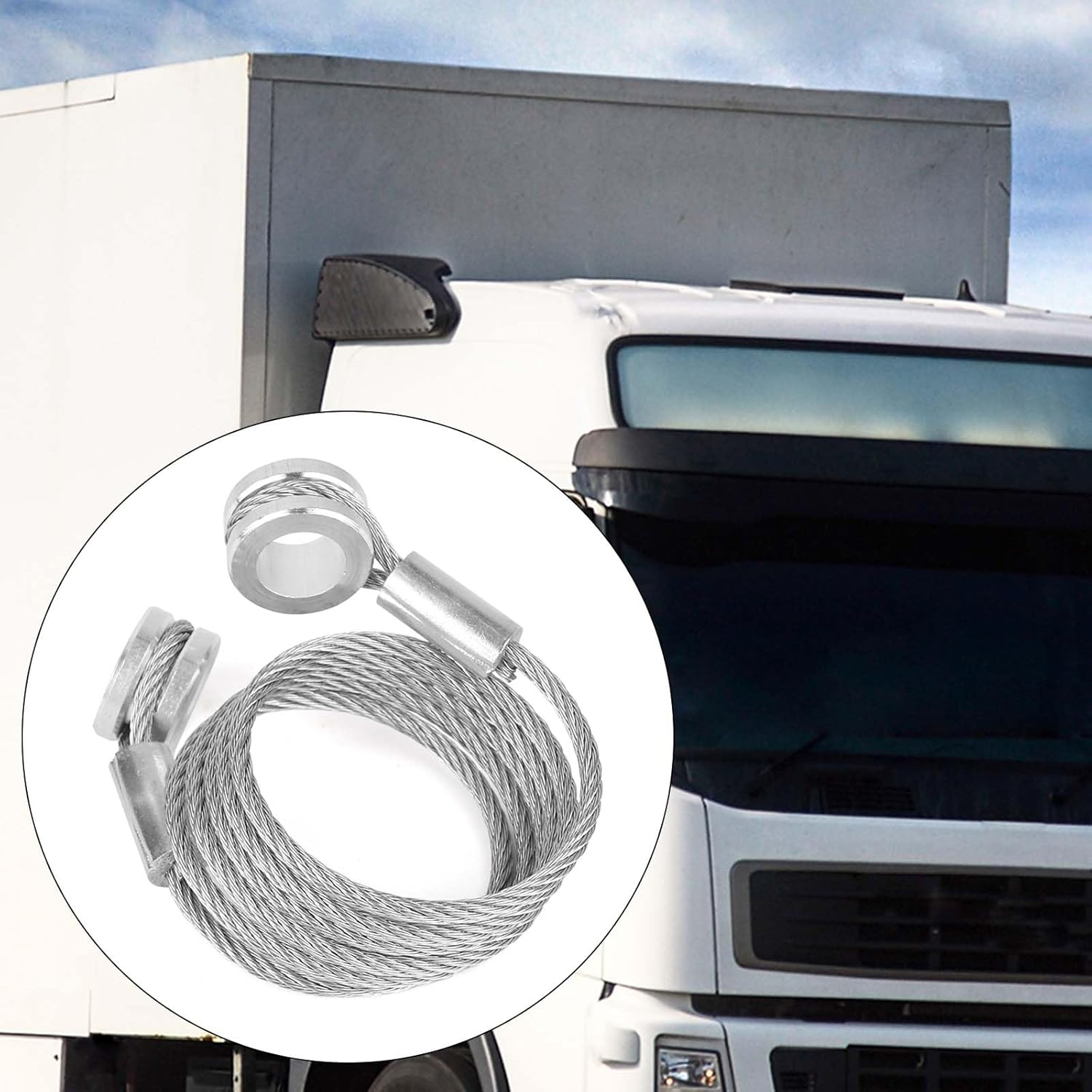 2Pcs Hood Control Cable with 8Pcs Circlips, Hood Release Latch Cable Replacement for Peterbilt 357/375/377/378/379 (1987-2010), Replaces Parts Accessories HLK2047 L92-6000-0718 924-5402 image number 3