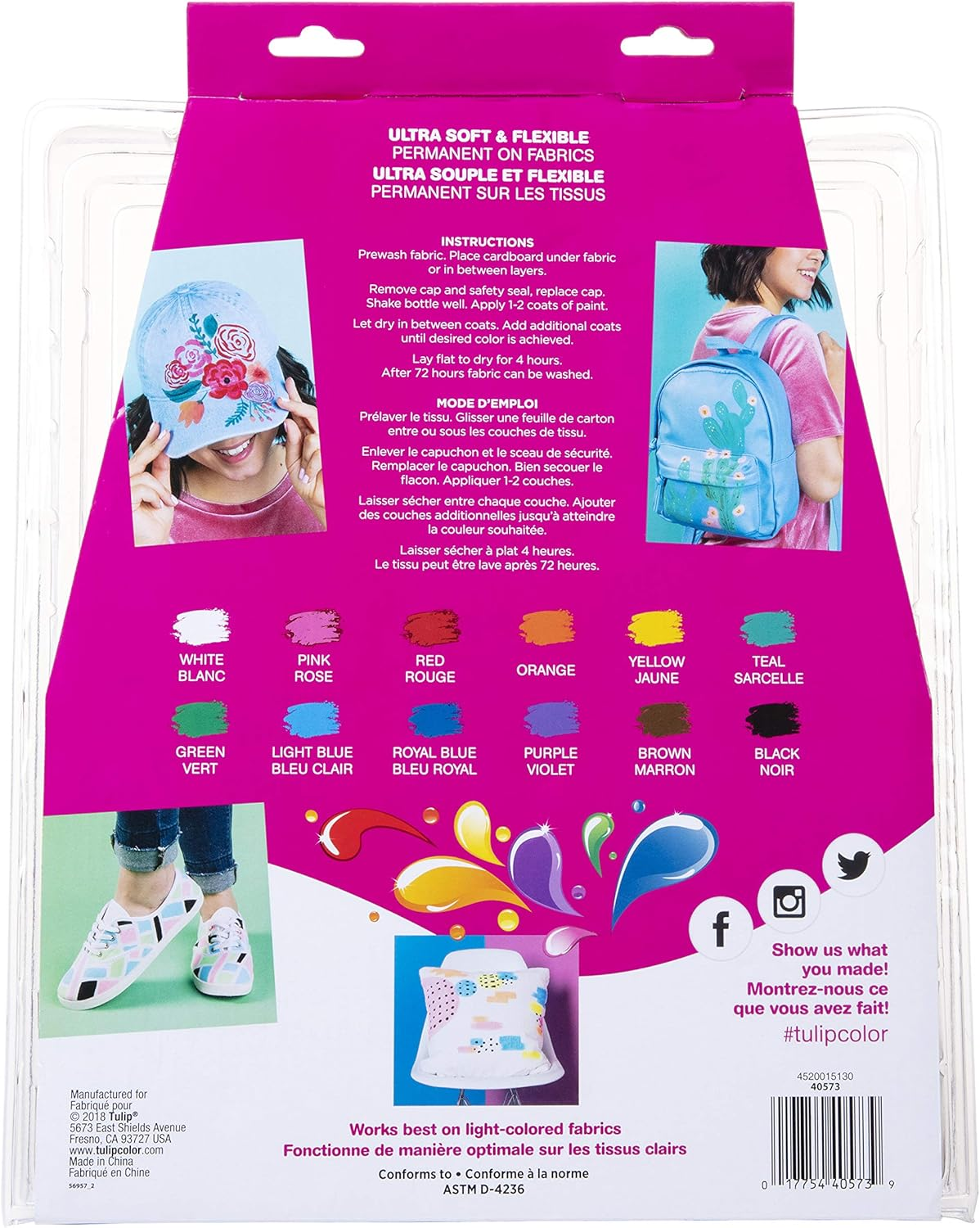 Tulip 40573 Palette Kit Brush-On Paint, 15 Piece, Multi image number 2