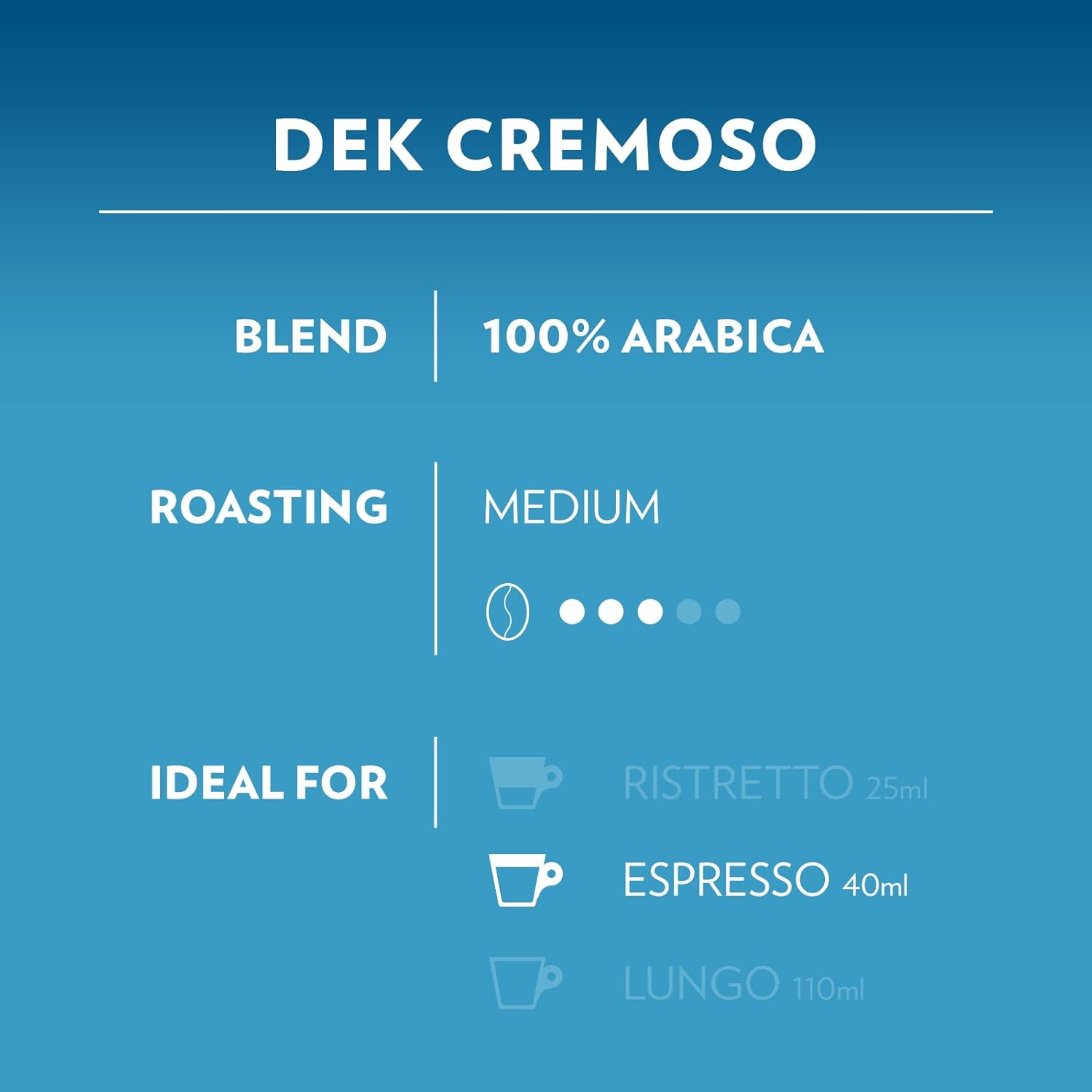 Lavazza, a Modo Mio Dek Cremoso, 96 Coffee Pods, Decaffeinated Coffee Pods Espresso, 100% Arabica, Full and Balanced Taste, Intensity 7/10, Medium Roasting, 6 Packs of 16 Coffee Pods image number 6