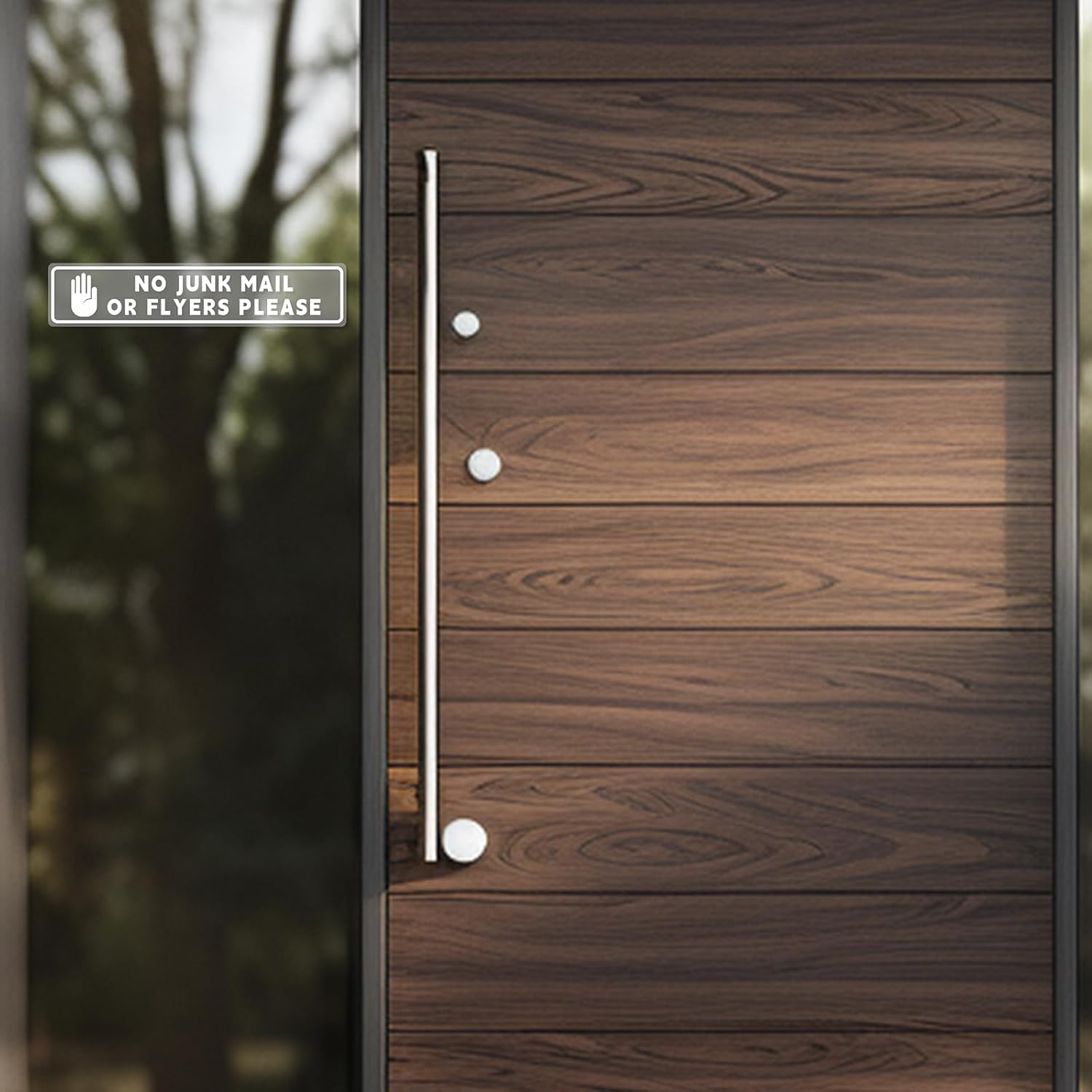 No Junk Mail or Flyers Leaflets Please 18 X 3.5 Cm Self Adhesive Vinyl Window Transparent Sticker 10 PCS Security Warning Sign Removable Waterproof for Letterbox Door Parcel Box Outdoor image number 5