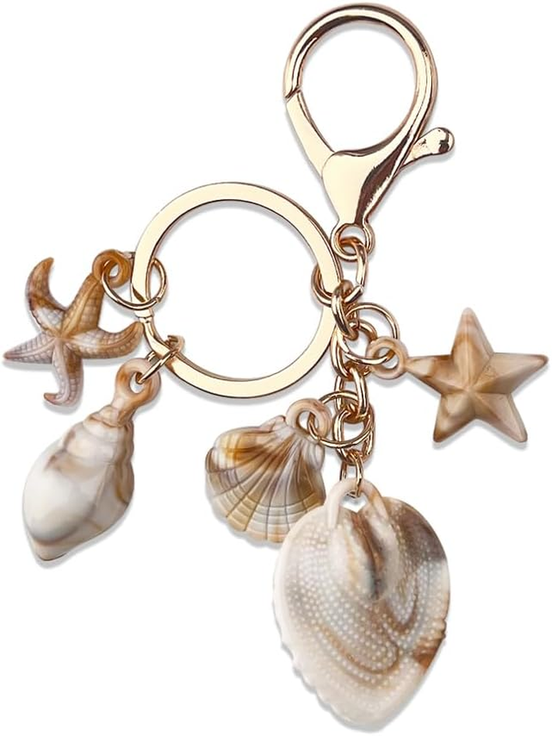 Ocean Starfish Keychain - Seashell Accessories for Girls & Women - Themed Gifts for Adults & Kids - Handbag, Purse, Wallet image number 1