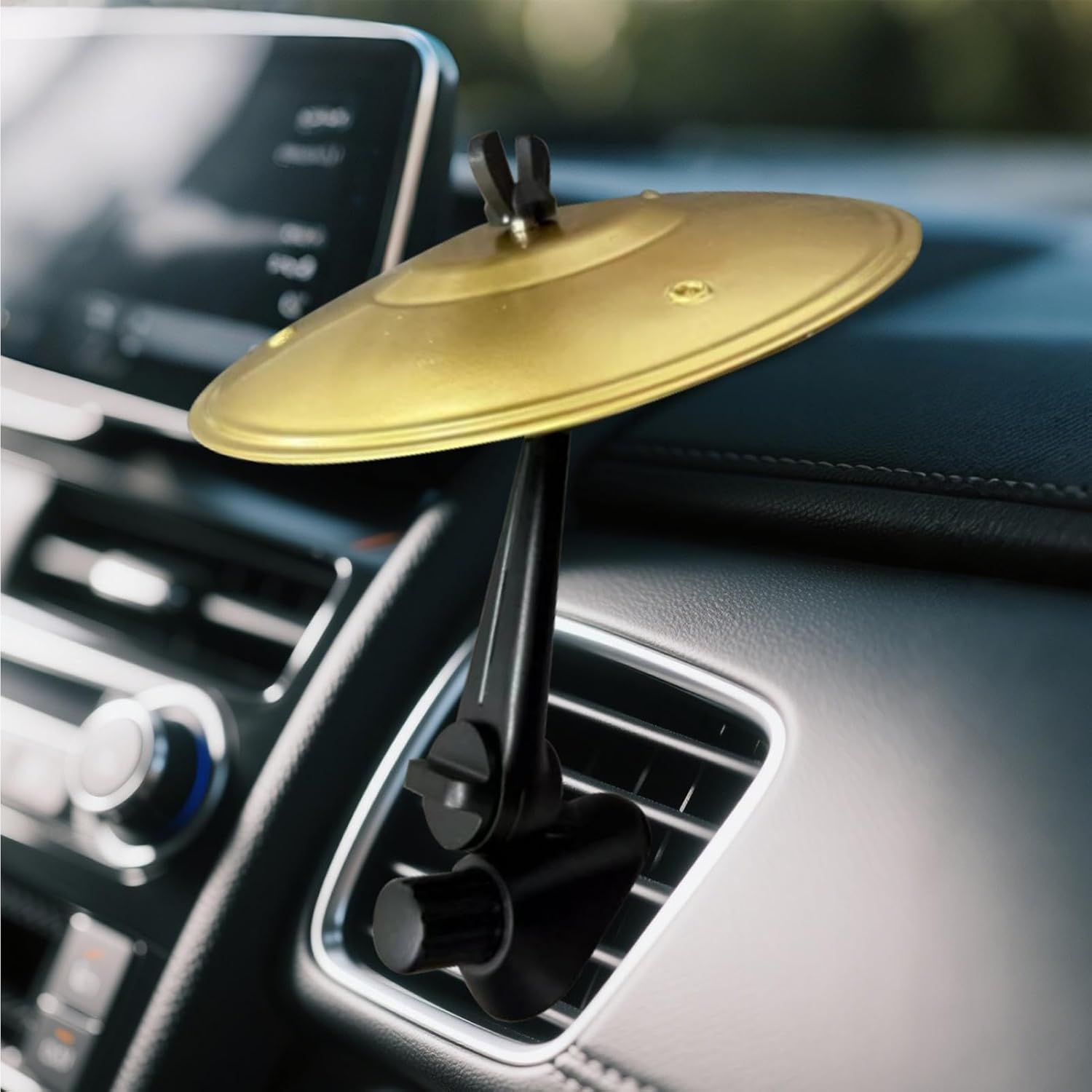 Car Cym-Bal Air Vent, Mini Drum Crash Cym-Bal for Car Vent, Mini Cymbals Drum Kit for Music Lovers, Make Your Driving More Fun, for All Types of Vehicles - Silver image number 4