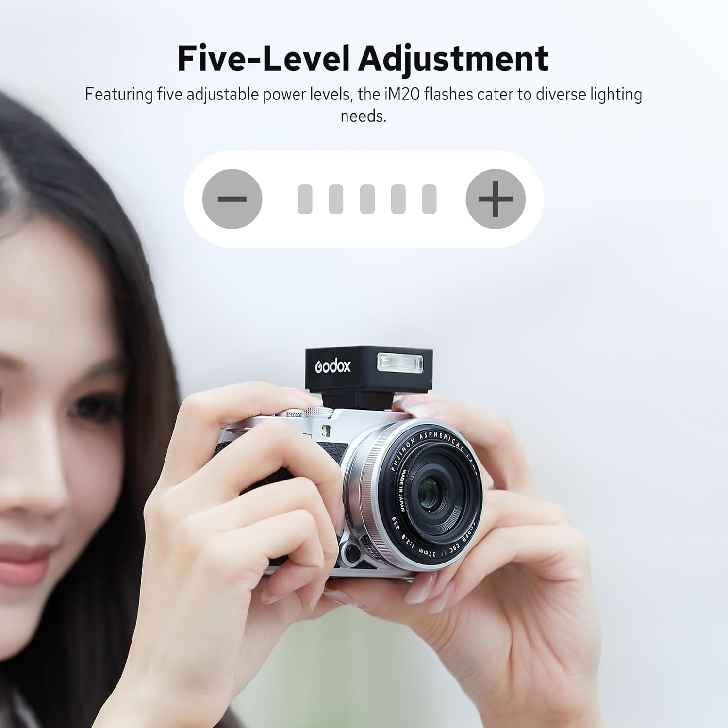 Godox Iflash Im20 Mini Camera Flash, Small Universal Flash Speedlight for DSLR & Mirrorless Cameras with Single-Contact Hot Shoe, 5 Power Levels, Built in Lithium Battery, 440 Full Power Flashes image number 2