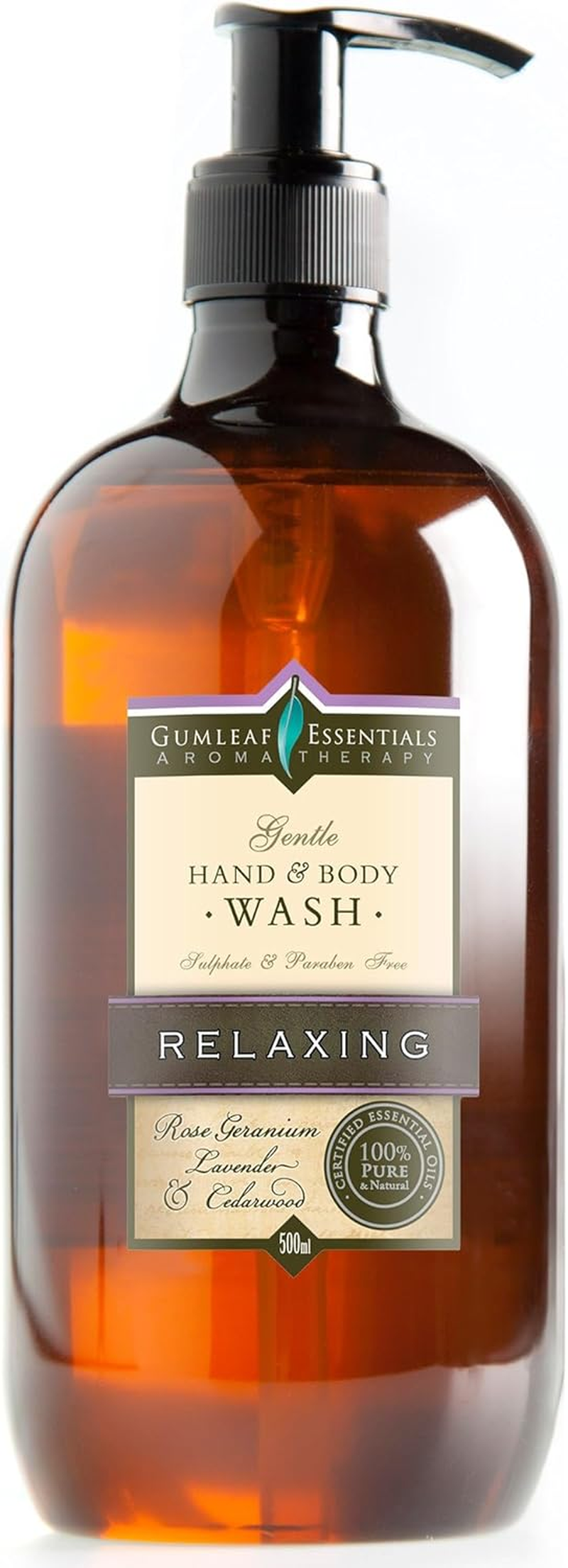 Gumleaf Essentials Relaxing Hand & Body Wash - 500Ml, Australian Made & Owned, Cruelty Free & Vegan, 100% Pure & Natural image number 2