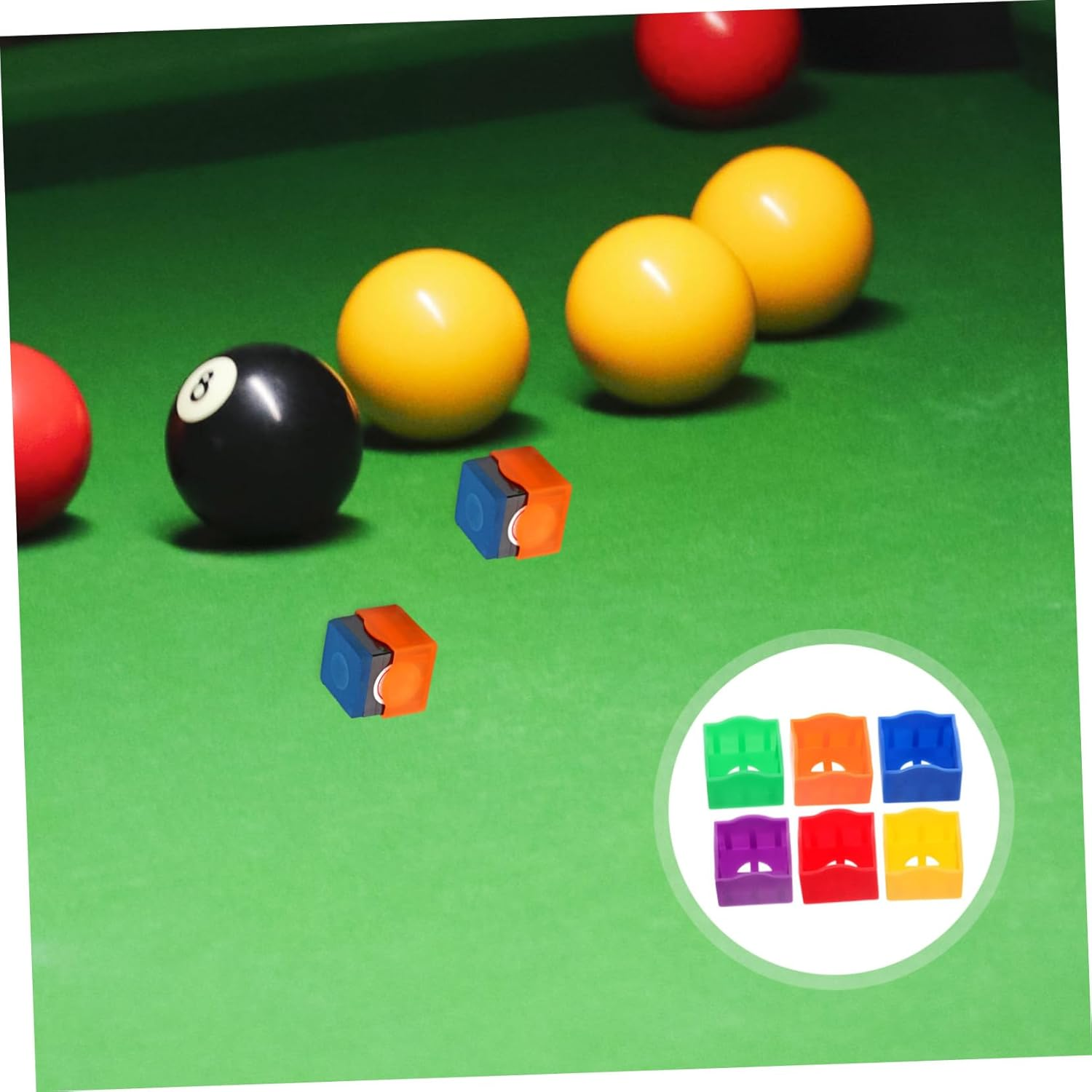TOBBOMEY 12 Pcs Chocolate Powder Protective Cover Pool Table Chalk Holder Pool Chalk Holder Clip Billiards Accessories and Equipment Pool Cue Chalk Holder Sleeve Snooker Accessories Plastic