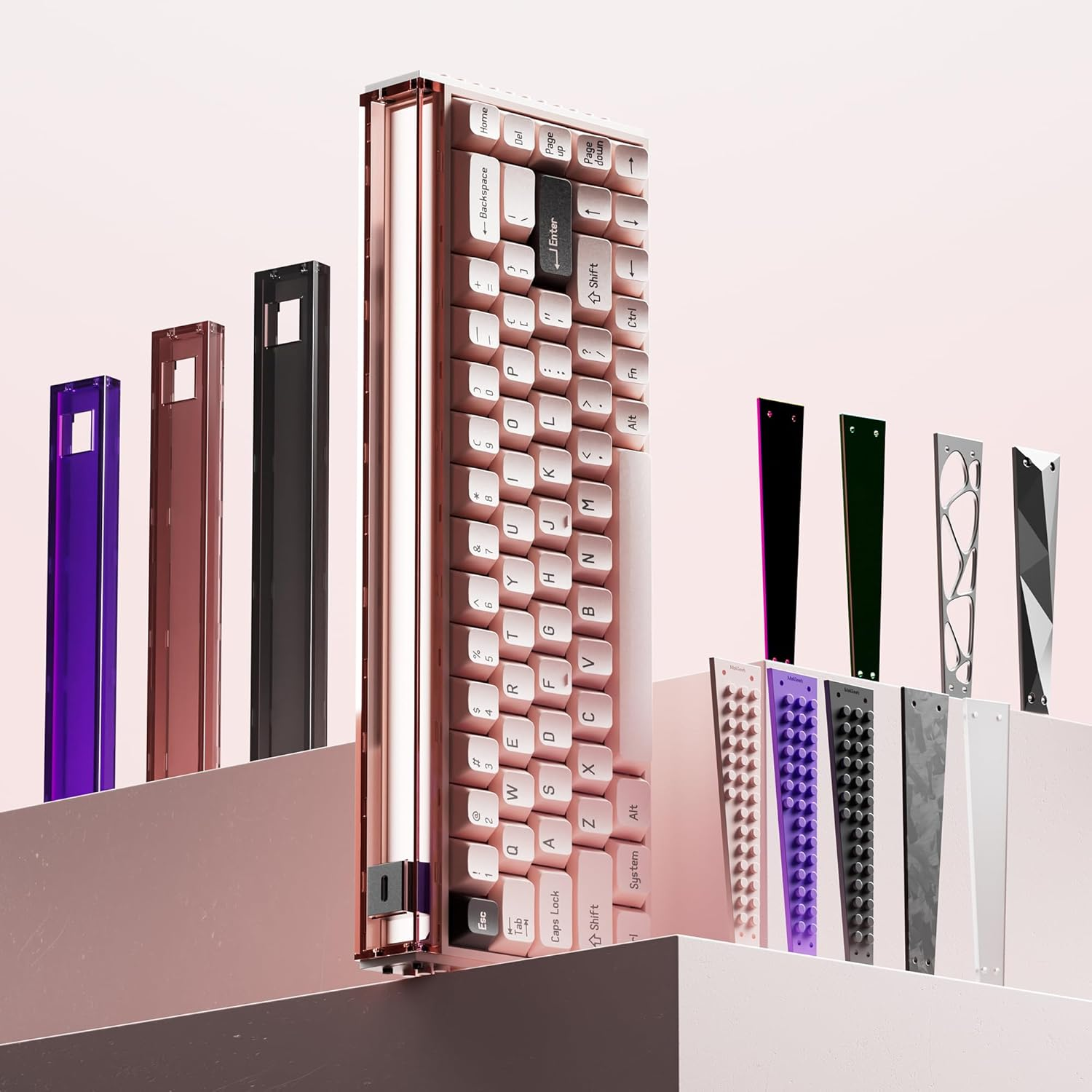 Melgeek MADE68 Pro Wired Keyboard, Hall Effect Magnetic Switch Gaming Keyboard, 65% Compact Rapid Trigger, Hot-Swappable, RGB Snap Tap & Adjustable Actuation, Online HIVE Custom (Pink) image number 1