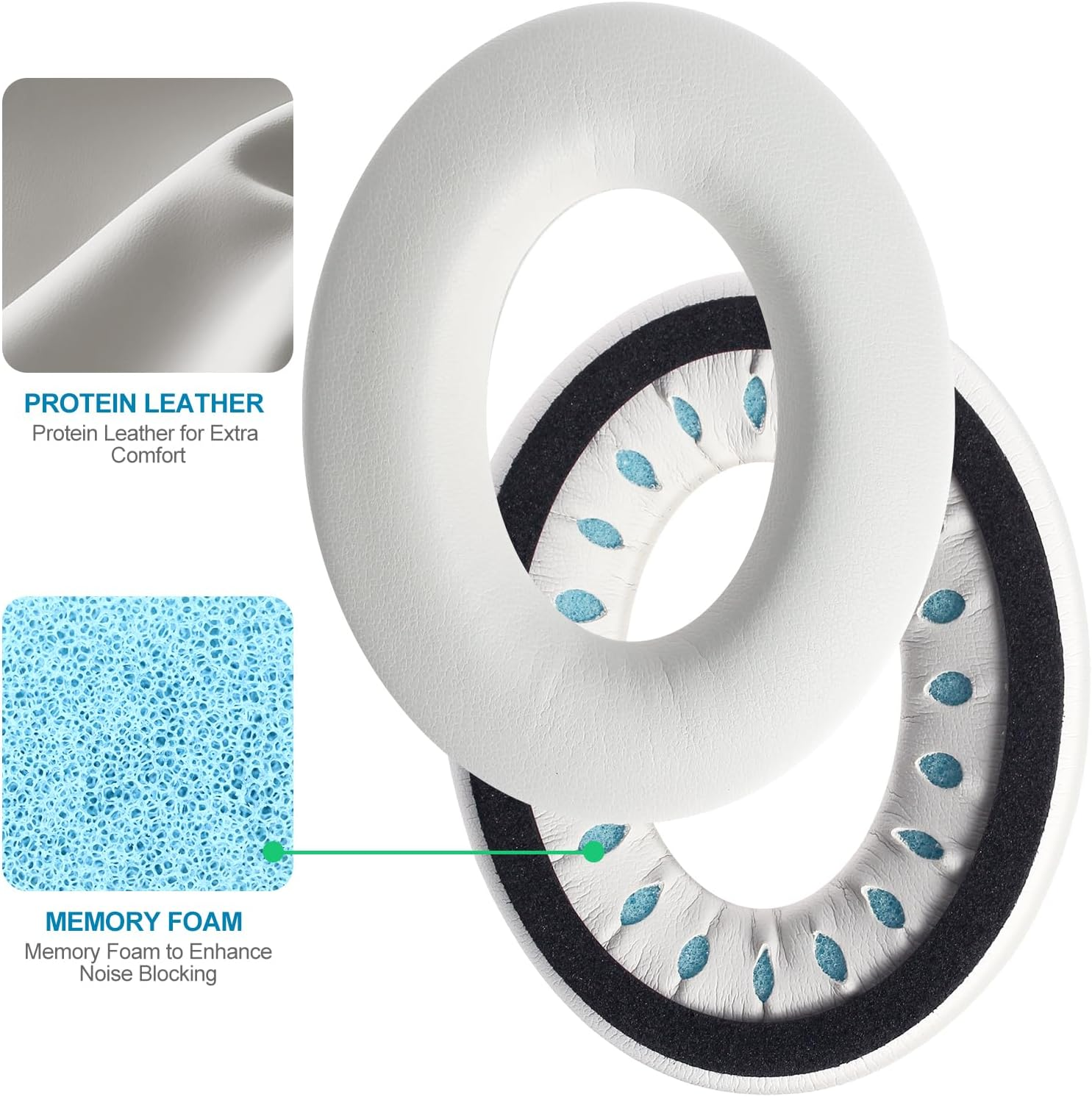 T Tersely Replacement Earpads Cushions for Bose Quietcomfort 45(QC 45)/Quietcomfort SE(QC SE) Wireless Over-Ear Headphones, Ear Pads Cushions with Softer Protein Leather image number 5