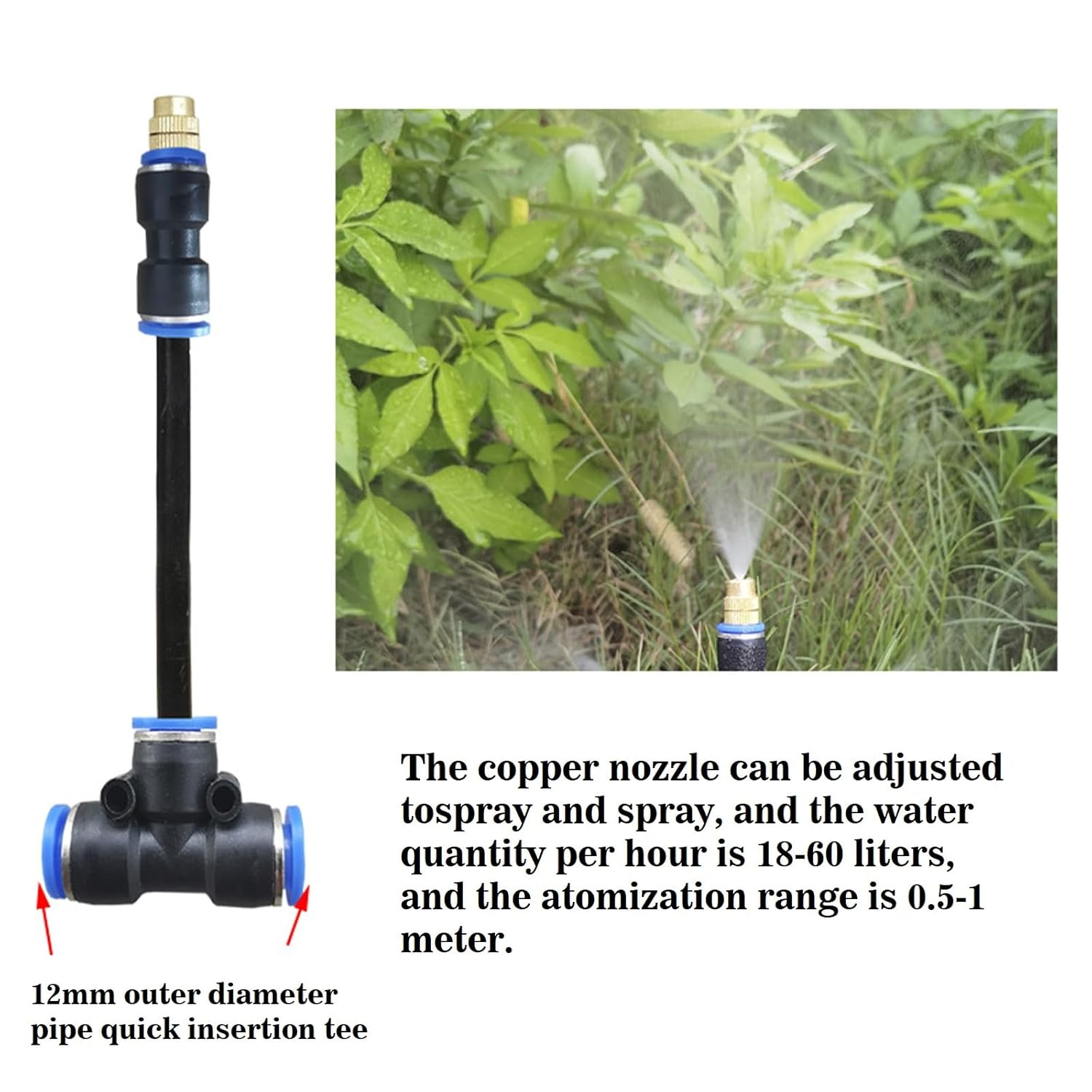 Update 82Ft Irrigation Copper Nozzle System, Automatic Irrigation System with Replaceable 360&deg;Bendable Sprayer,Atomizing Copper Nozzle for Watering System for Garden Plant Lawn Patio and Yard.(20) image number 5