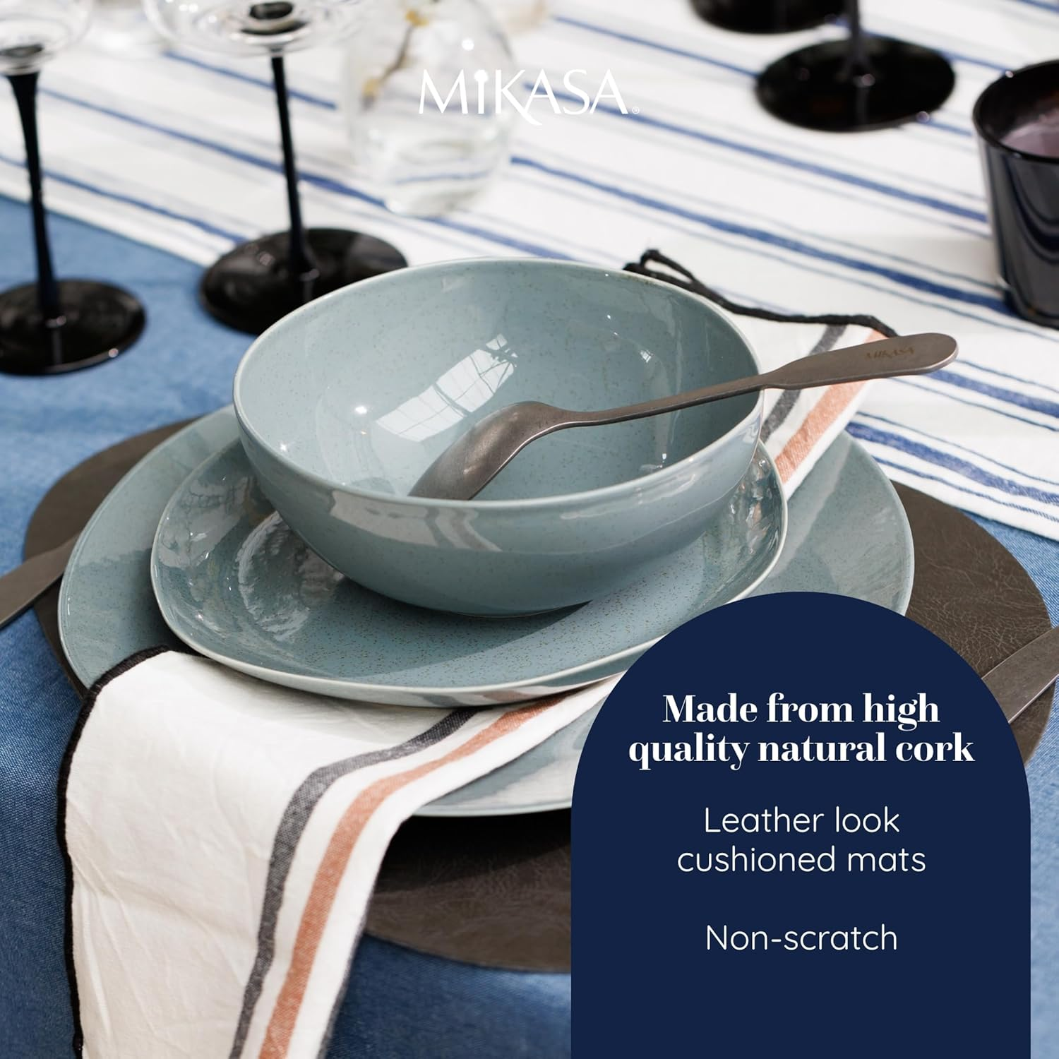 Mikasa Pebble Placemat Set, Grey, 38 X 30 Cm (4 Pieces) image number 3