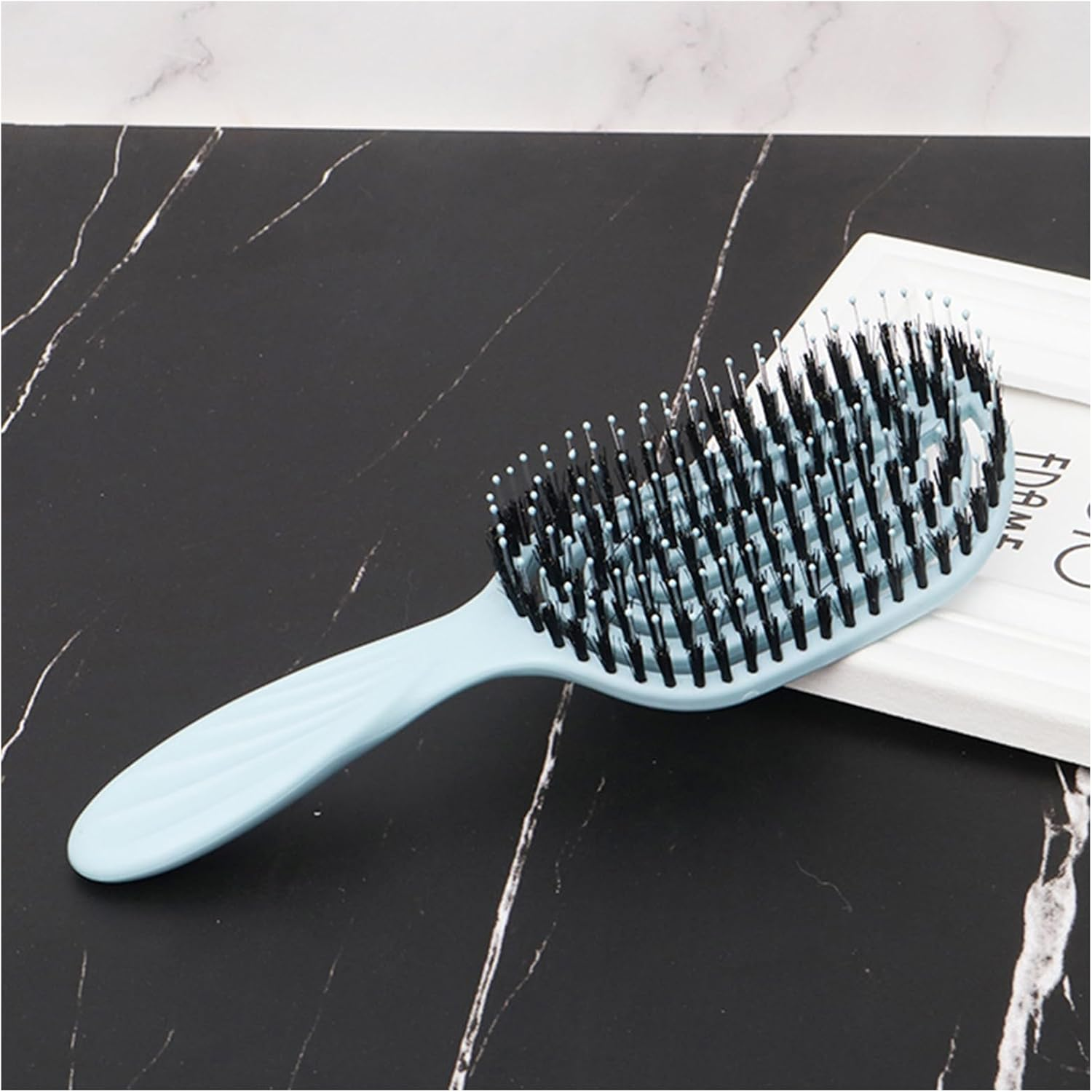 Boar Bristle Hair Brush - Homiladi Frizz Control & anti Static Detangling Comb | Adds Shine & Scalp Massage | Wet/Dry Use | Hair Brush Women | Salon-Finish Hair Brushes (Blue) image number 3