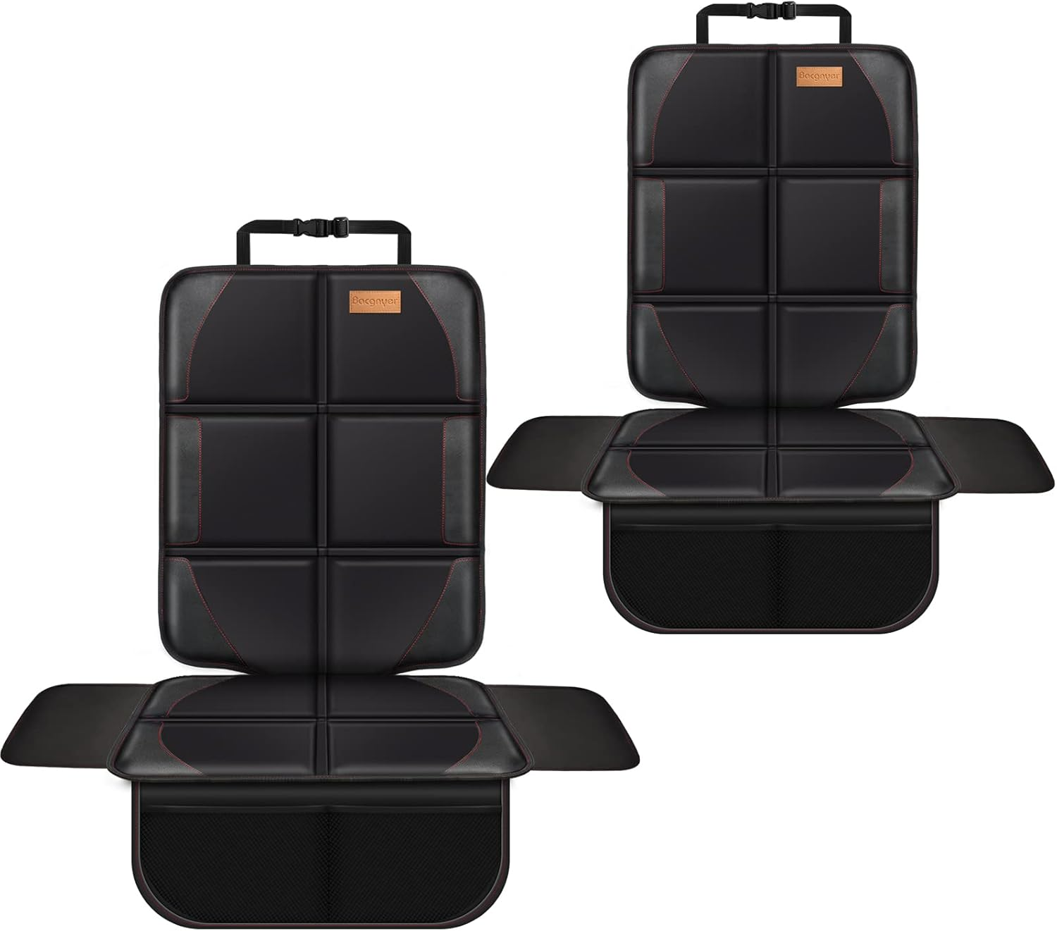 Car Seat Protector, 2 Pack, Thickest Padded 600D Fabric Padding, Waterproof, Durable, anti Slip Backing, Child Seat Protection, Suitable for Babies, Toddlers, Children（Black 2）