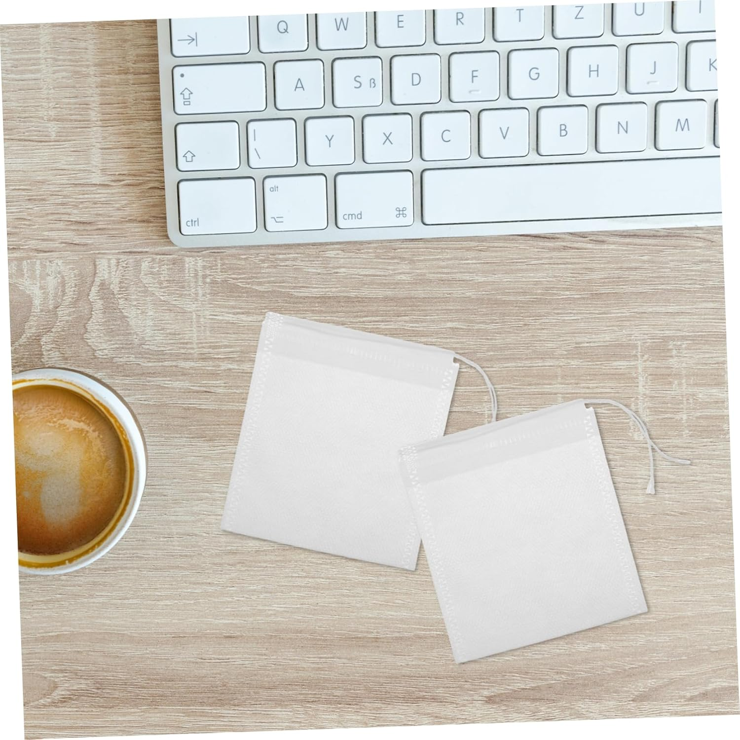 100Pcs Empty Tea Infuser Bags 9X10Cm Drawstring Filter Bags for Loose Leaf Tea Cotton Suitable for Bathing, Foot Soak, and Freshening Home Environment image number 6