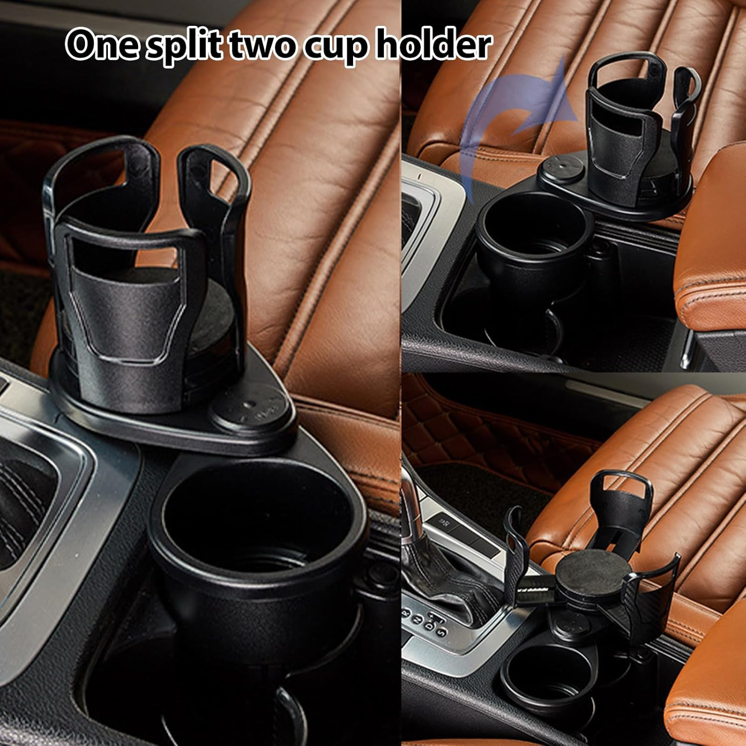 Cupholder, Cupholder Expander for Car, Expandable Car Cupholder with Adjustable Base, Upgrade 2 in 1 Extender with 360&deg; Rotating & Locking Function, All Purpose image number 2