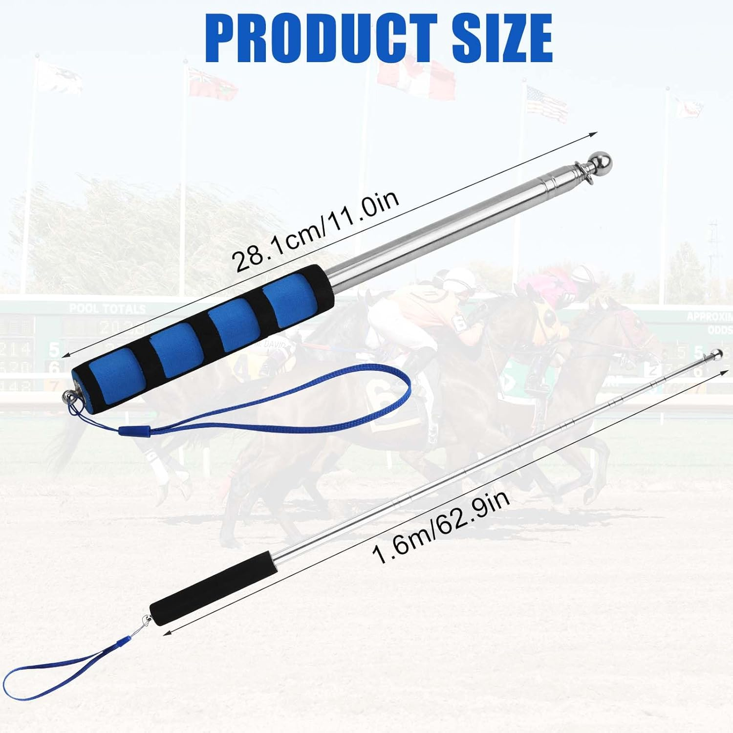 5Pcs Horse Training Flags, Tour Guide Flag with 63 Inch Telescopic Flagpole Horse Training Equipment Telescopic Flag Poles Horse Flag Equestrian Training Flags