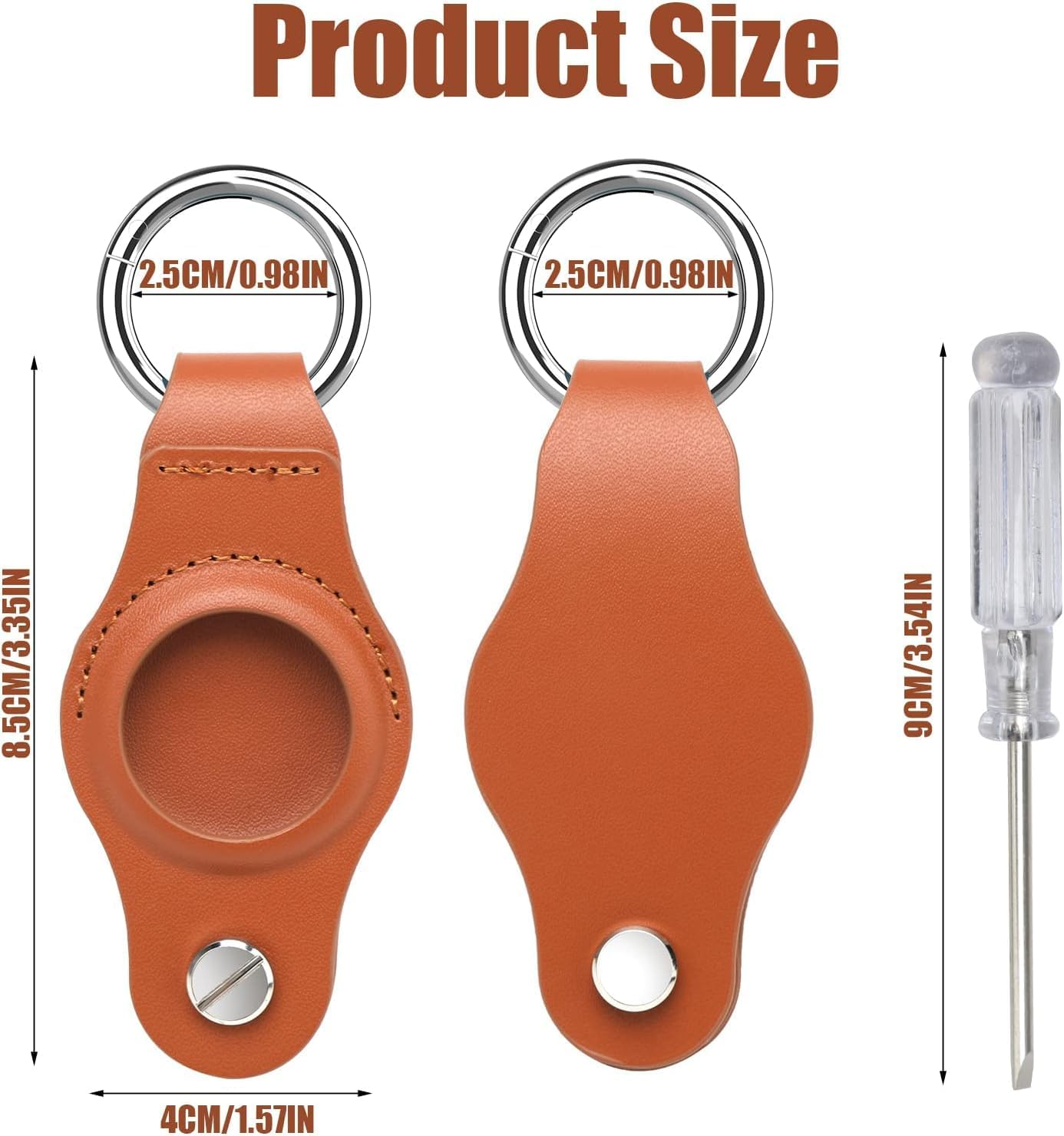 Airtag Keychain - Organize Your Keys with a Compact Pu Holder for Apple Airtag - Attach to Keys and Fobs with Ease-Brown image number 1